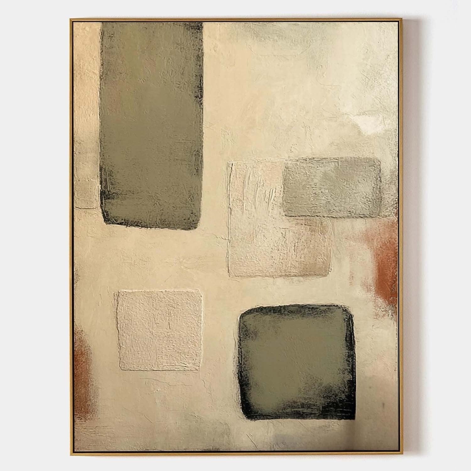 Wall Art Vertical Minimalist Abstract Geometric Scene Muted