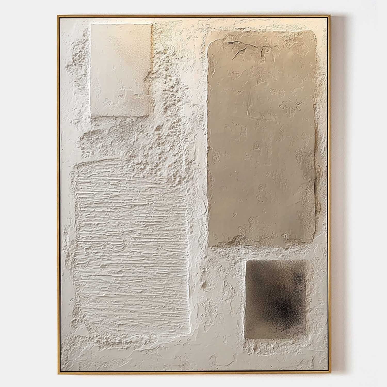 Wall Art Serene Textured Neutral Plaster Blocks