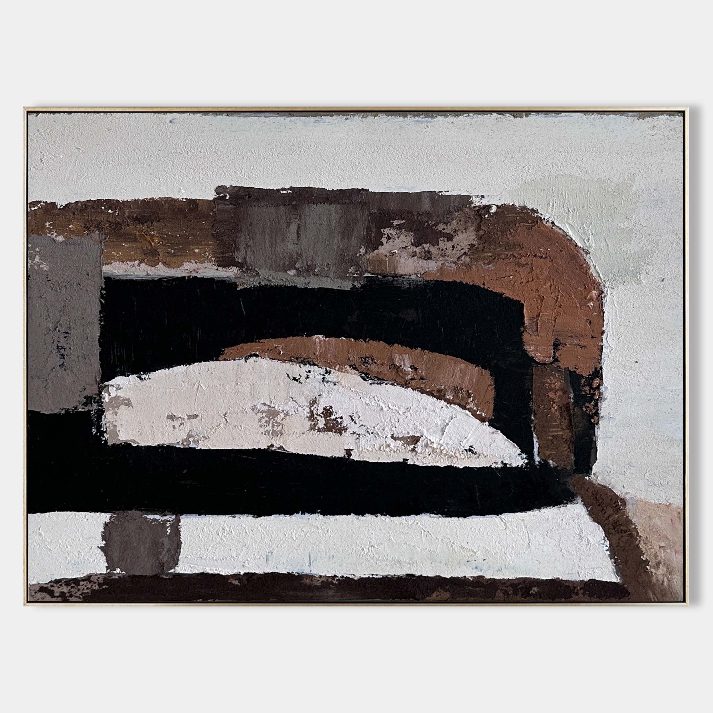 Modern Black and Brown Abstract Canvas Wall Art