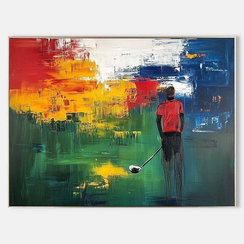 Wall Art Abstract Golf Player Painting