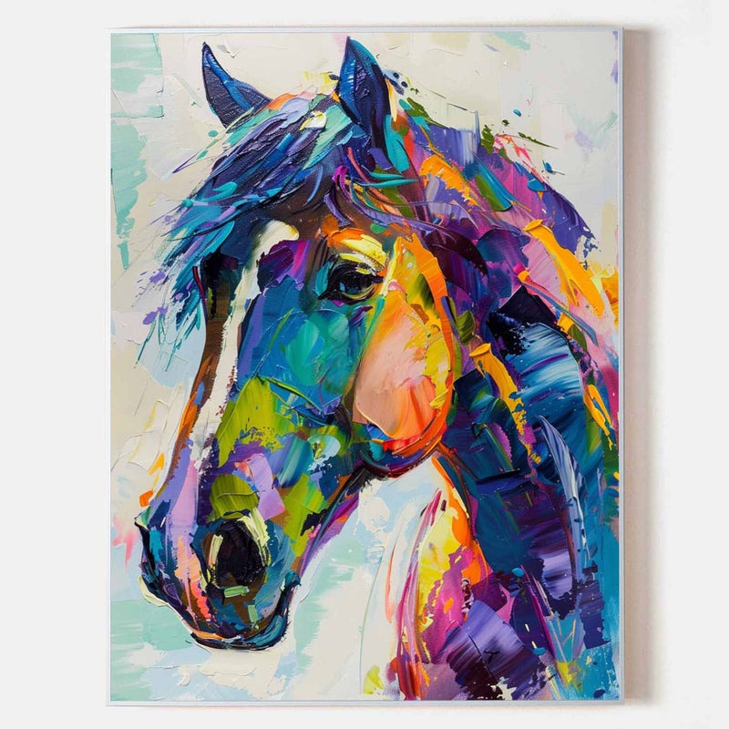 Colorful Horse Portrait Abstract Painting