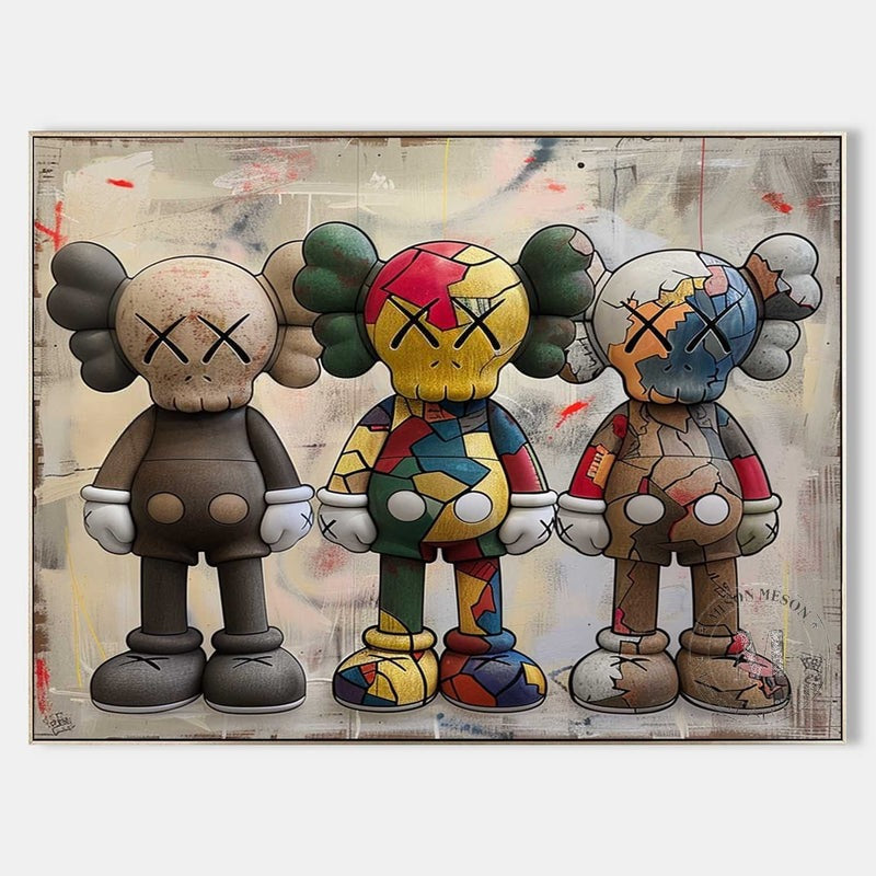 Pop Art Character Trio Oil Painting