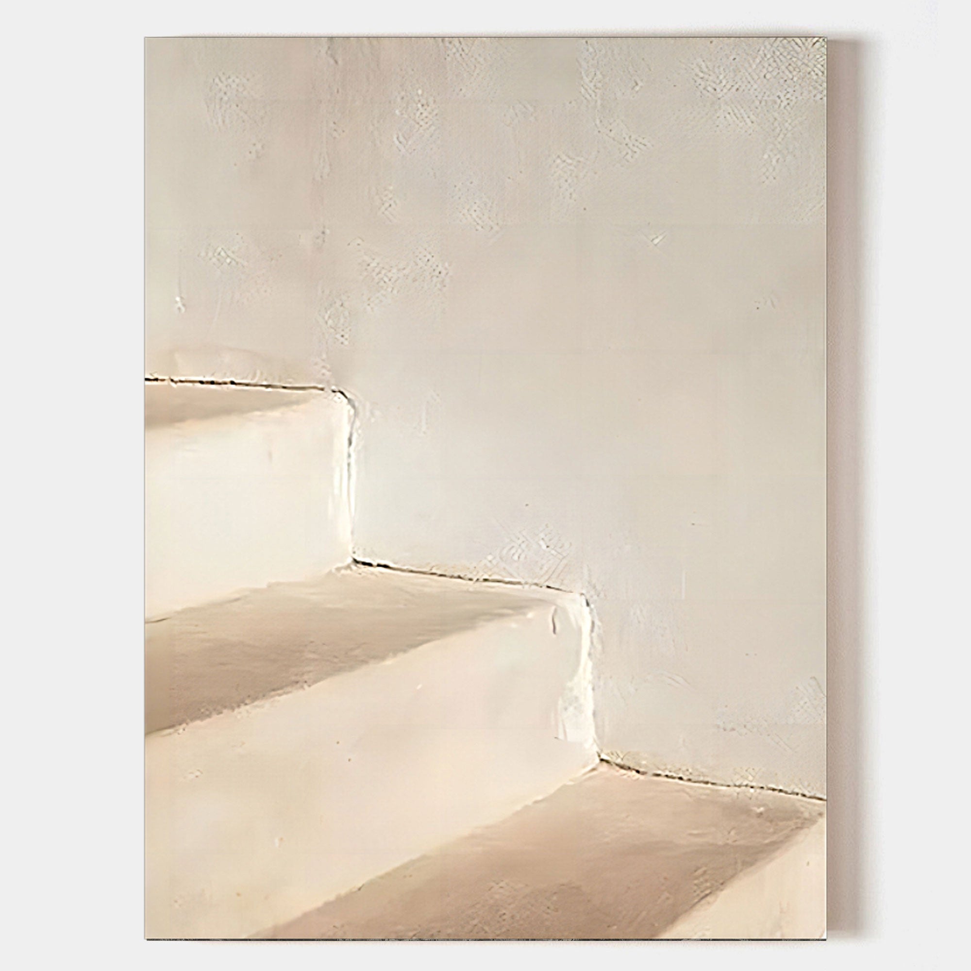 Wall Art Beige Minimalist Staircase Shadow