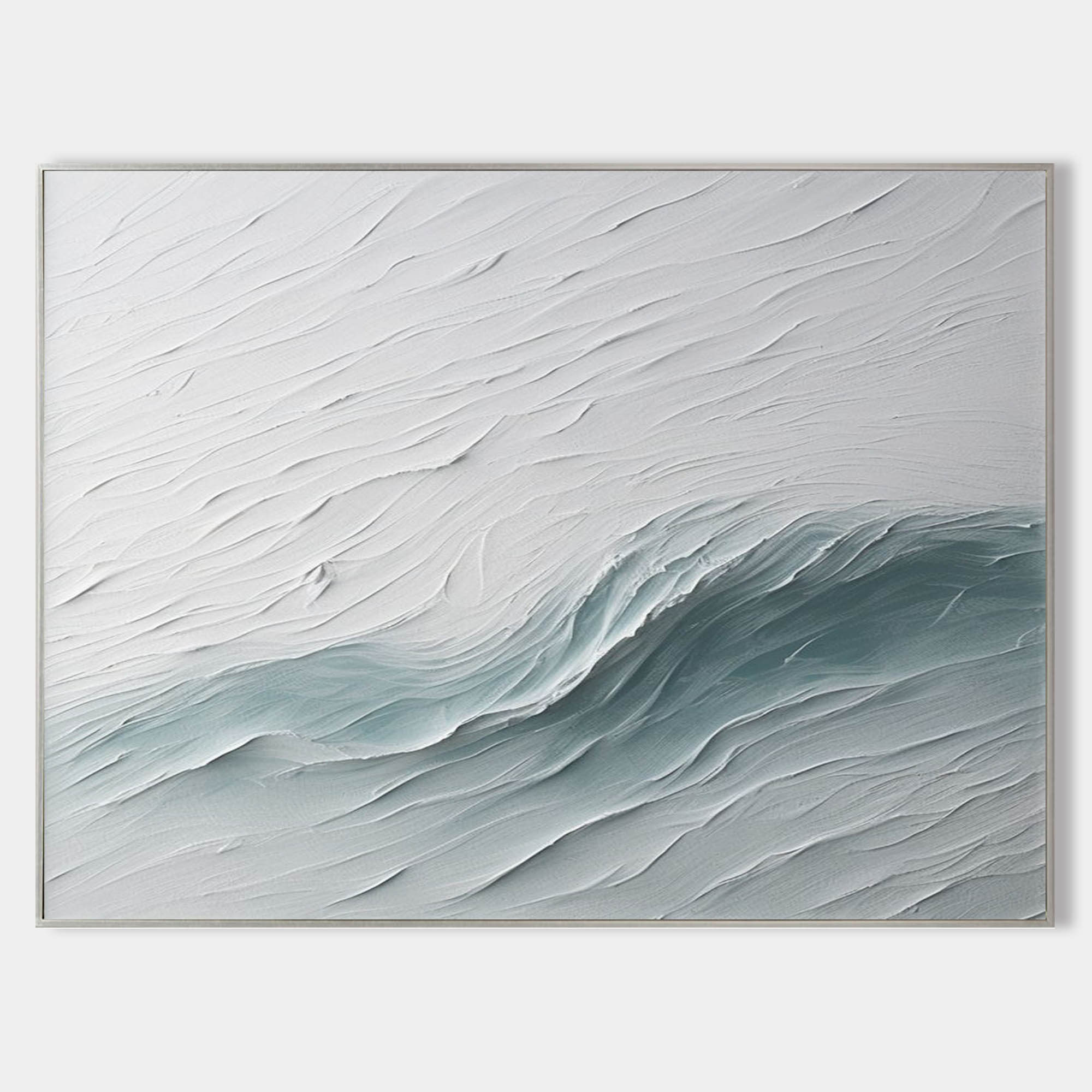 3D Textured Ocean Wave Painting Coastal Impasto Wall Art