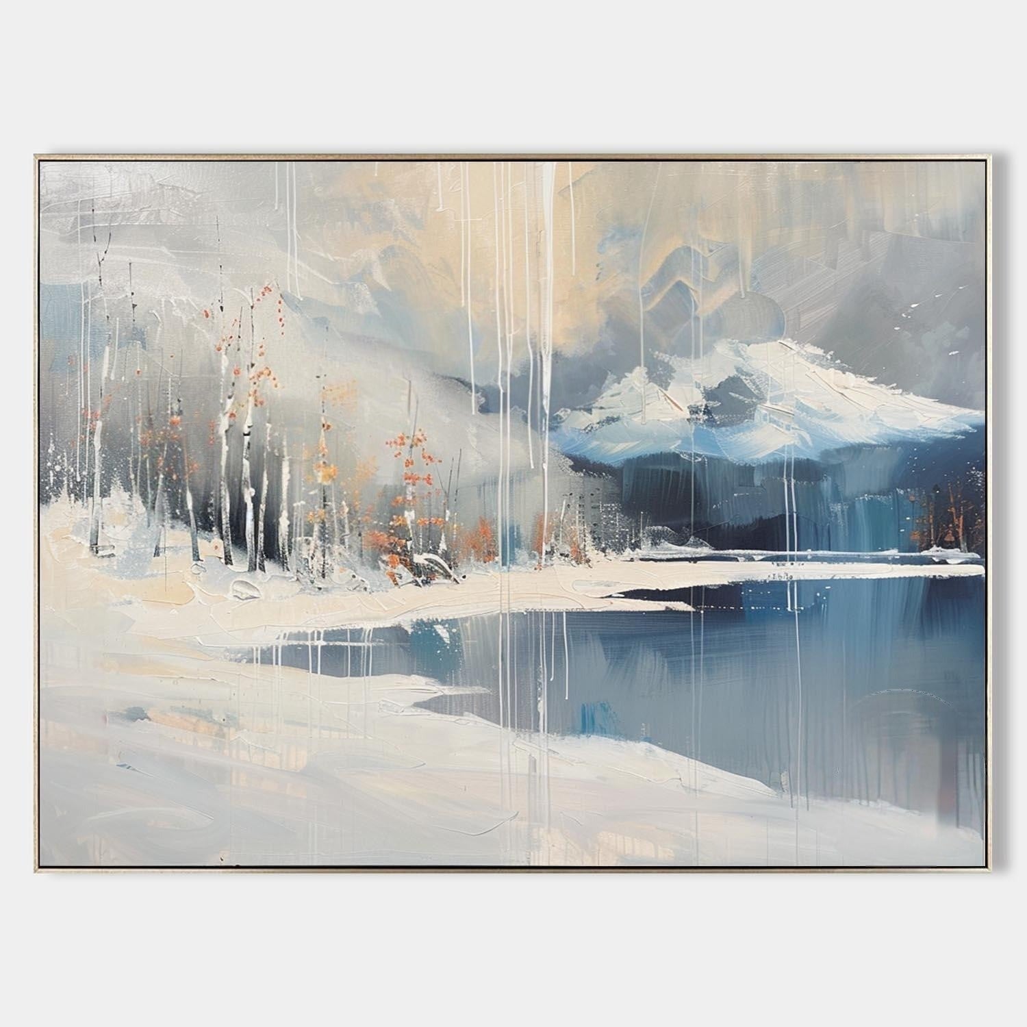 Wall Art Horizontal Winter Mountain Lake
