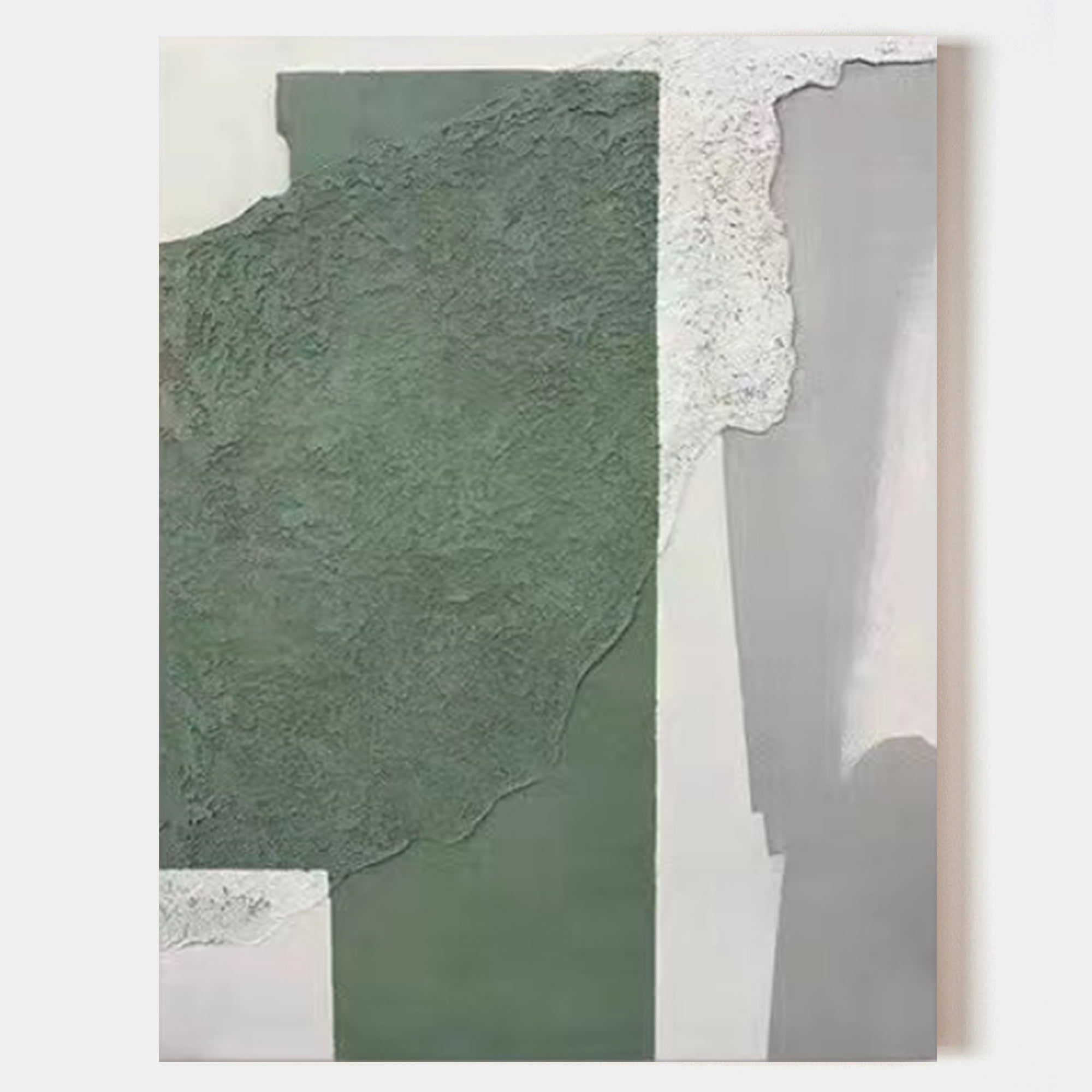 Wall Art Vertical Abstract Geometric Block Sage Green