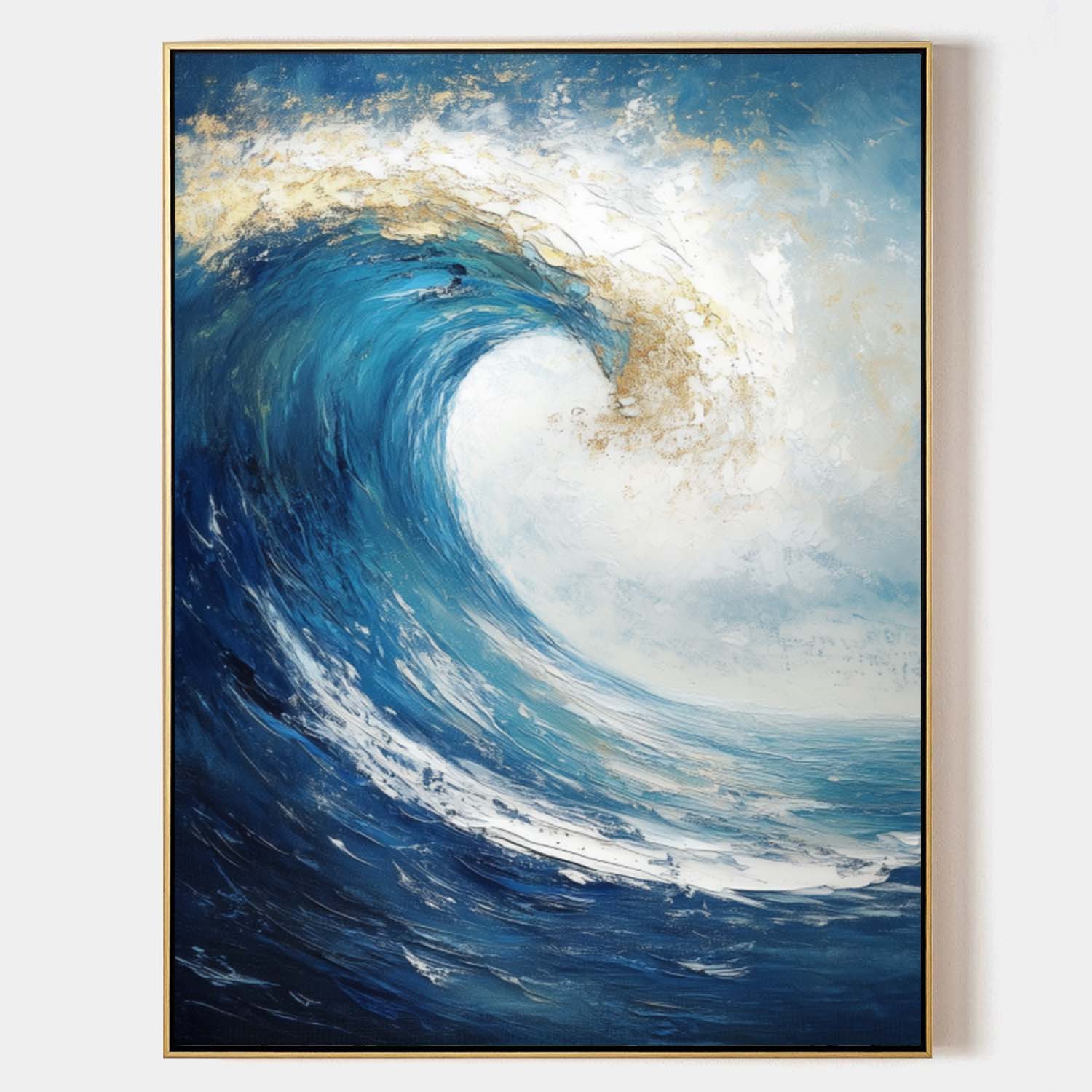 Blue Ocean Wave Coastal Painting