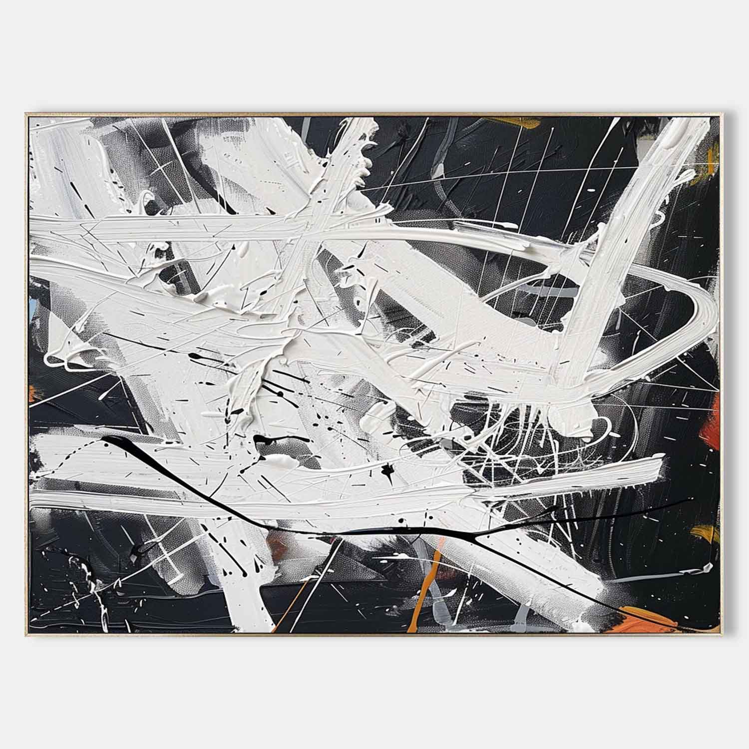 Wall Art Abstract Dynamic Splatter Brushstrokes Inspired