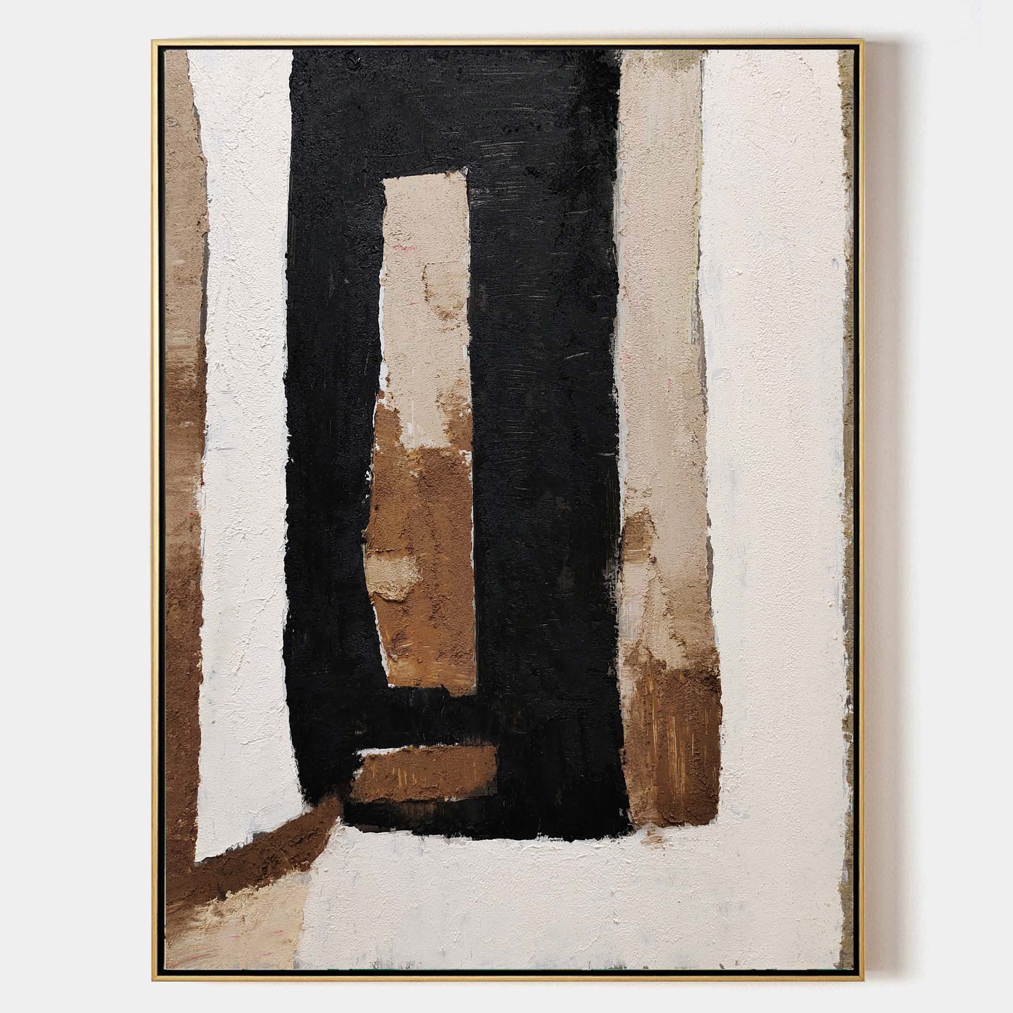 Black And Brown Abstract Painting ABAV172 - Neutralighting
