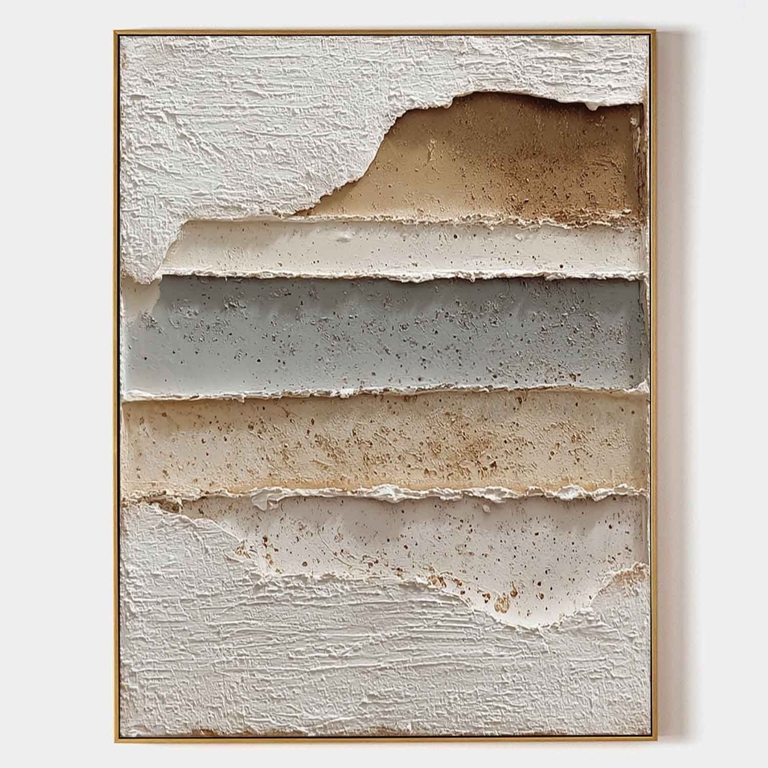 Wall Art Vertical Textured Abstract Layered Scene Muted