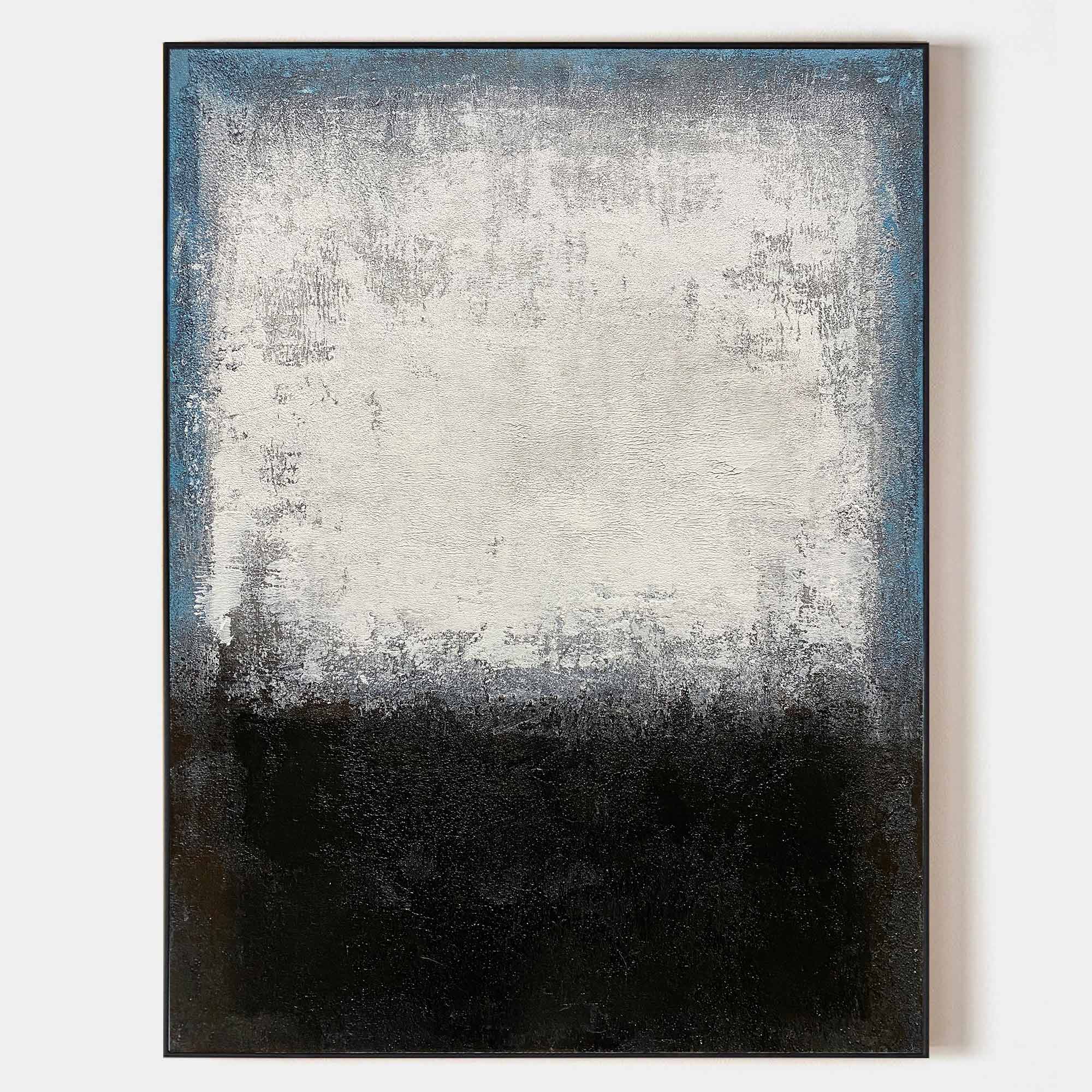 Black White Blue Minimalist Painting ABAV106 - Neutralighting