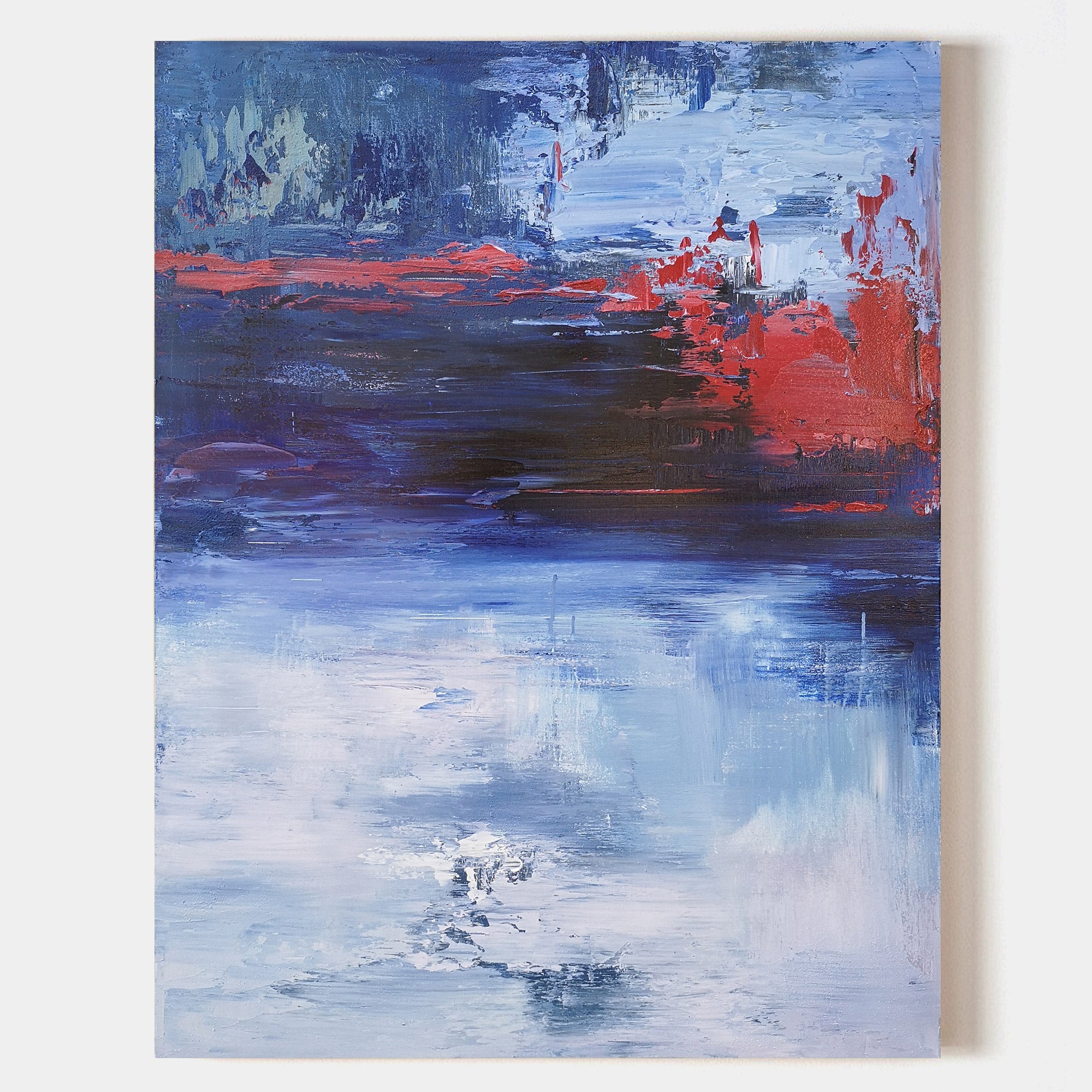 Blue Red Abstract Expressionist Painting
