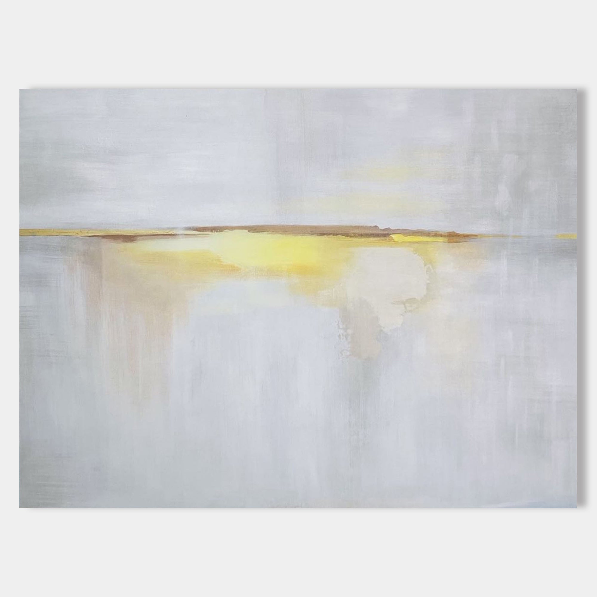 Soft Neutral Tone Horizon Abstract Unstretched Acrylic Canvas Wall Art