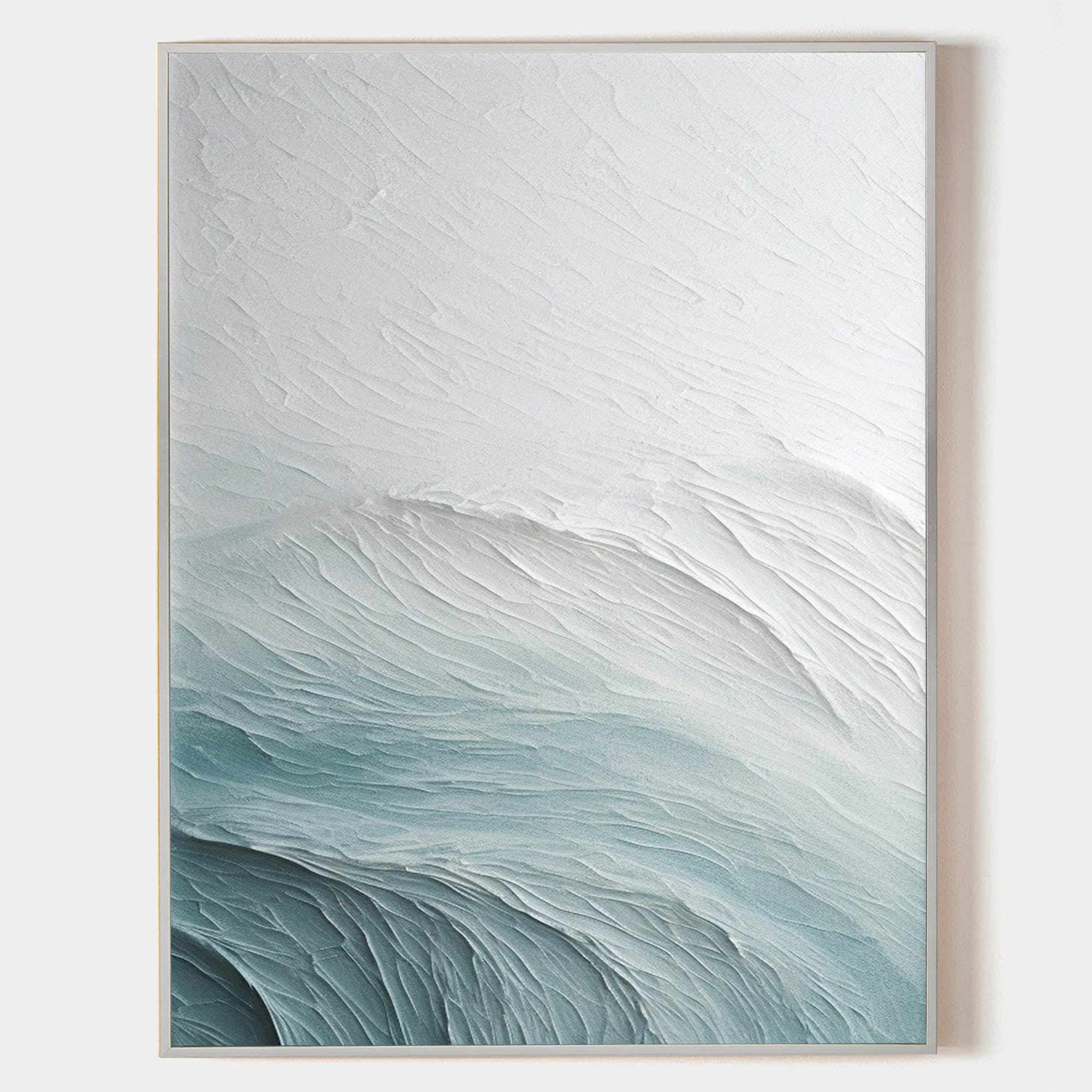 3D Textured Ocean Waves Coastal Wall Art
