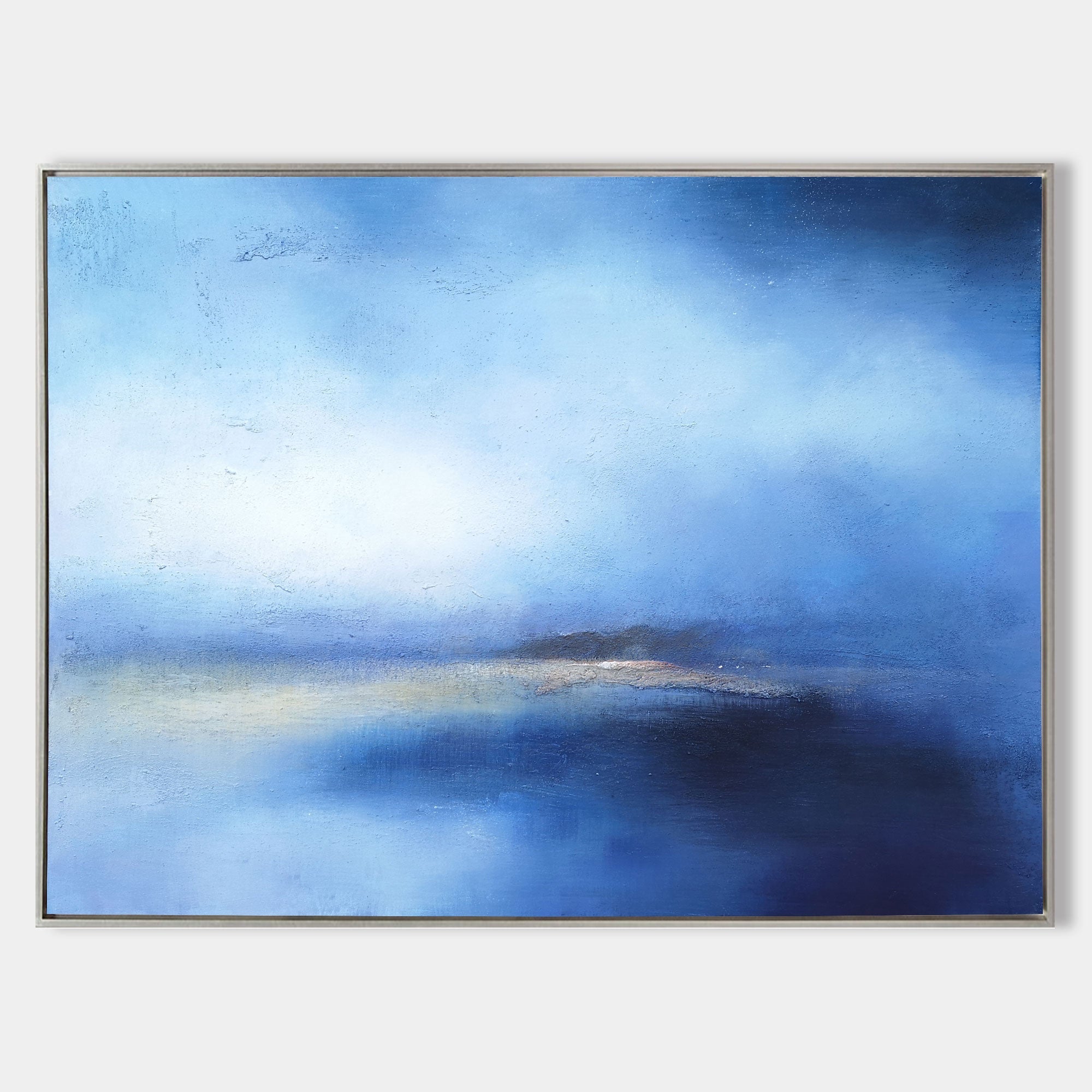Deep‑Blue Gradient Ocean‑Seascape Abstract Soft Blended‑Texture Artwork