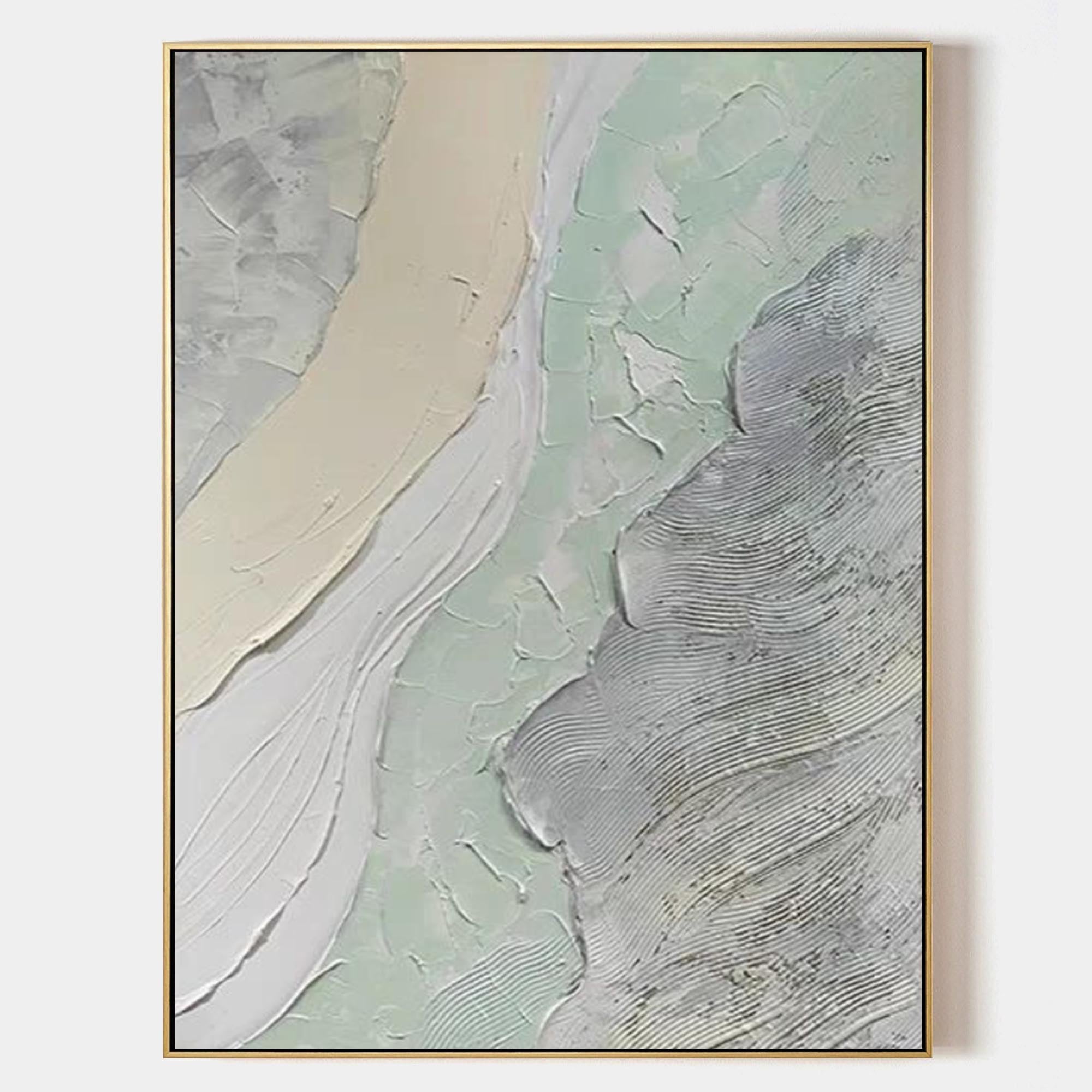 Wall Art Abstract River Flow Wabi-Sabi Linen