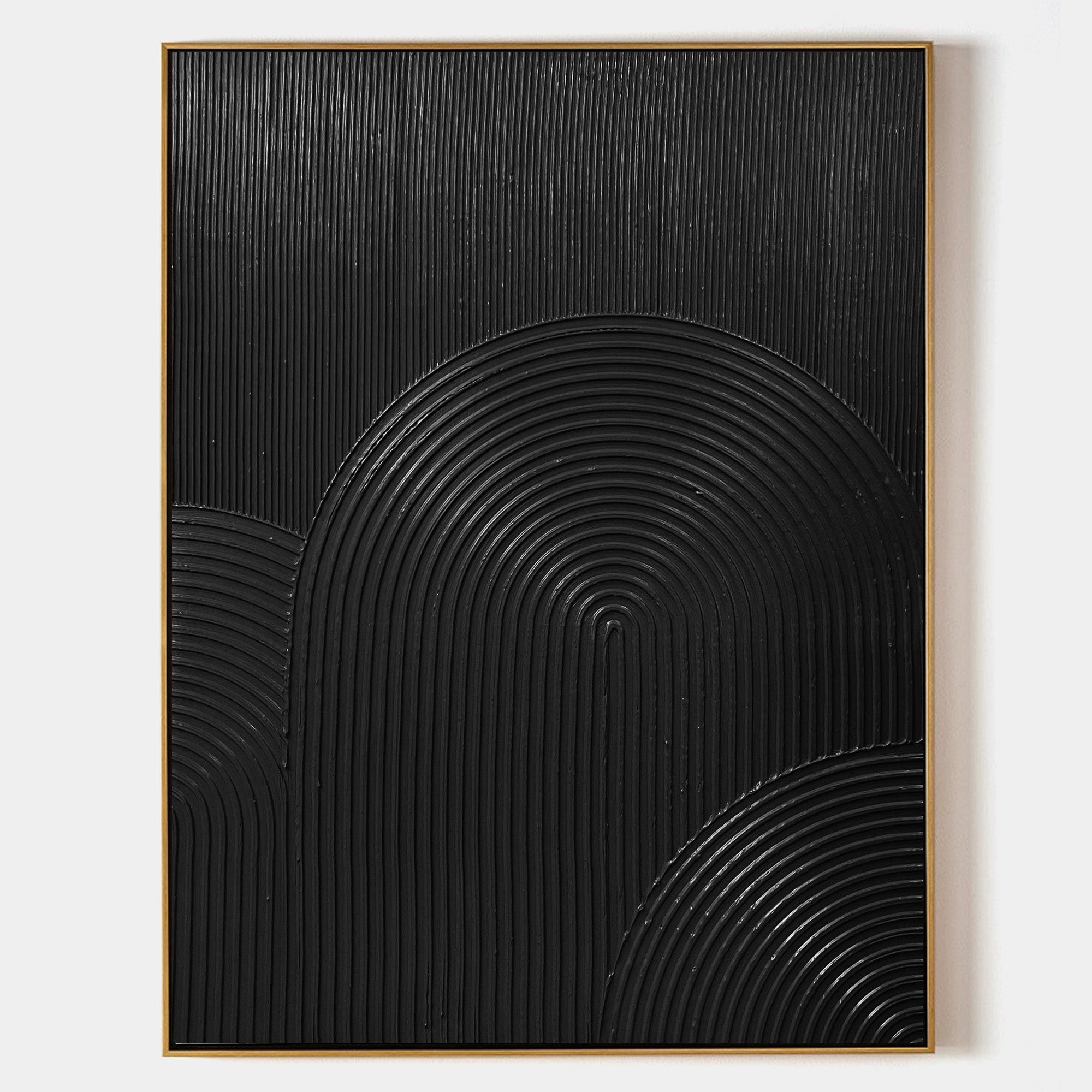 Veda Black Curve Geometric Painting