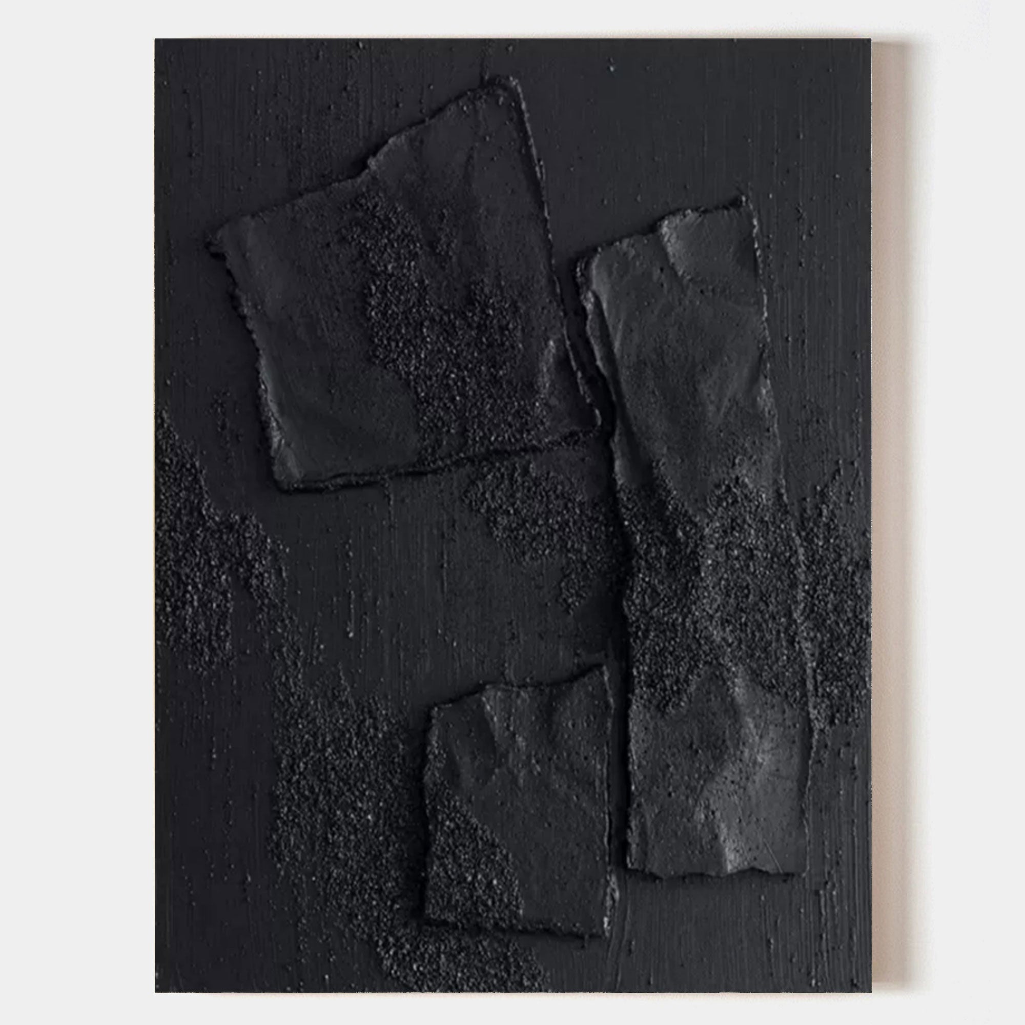Wall Art Black Monochrome Irregular Block