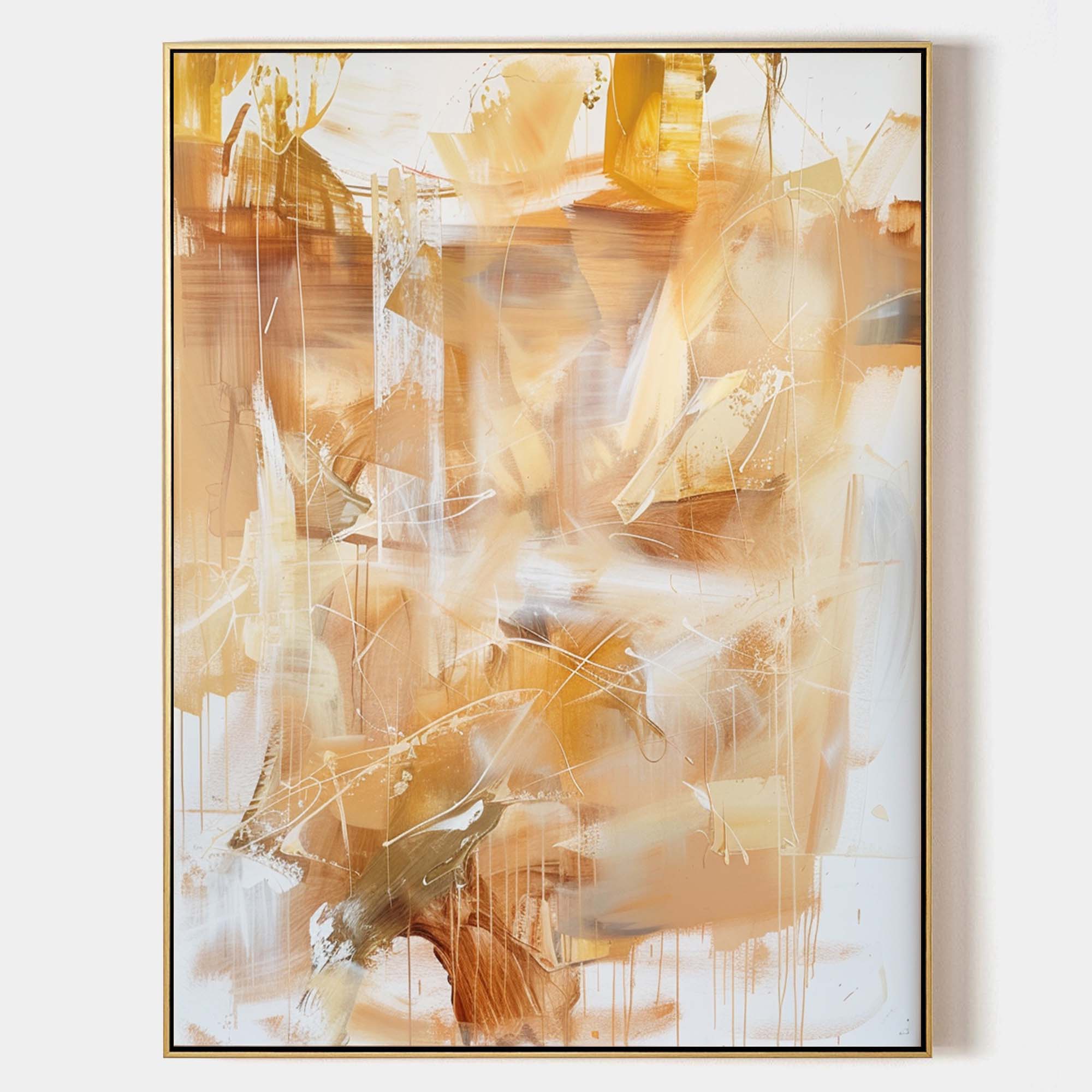 Golden Light Abstract Layered Painting