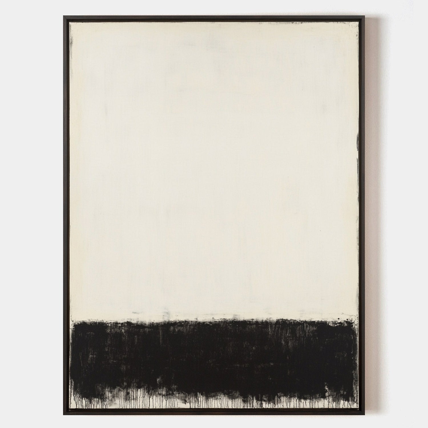 Monochrome Block Abstract  Two‑Tone Heavy Brushstroke Textured Artwork