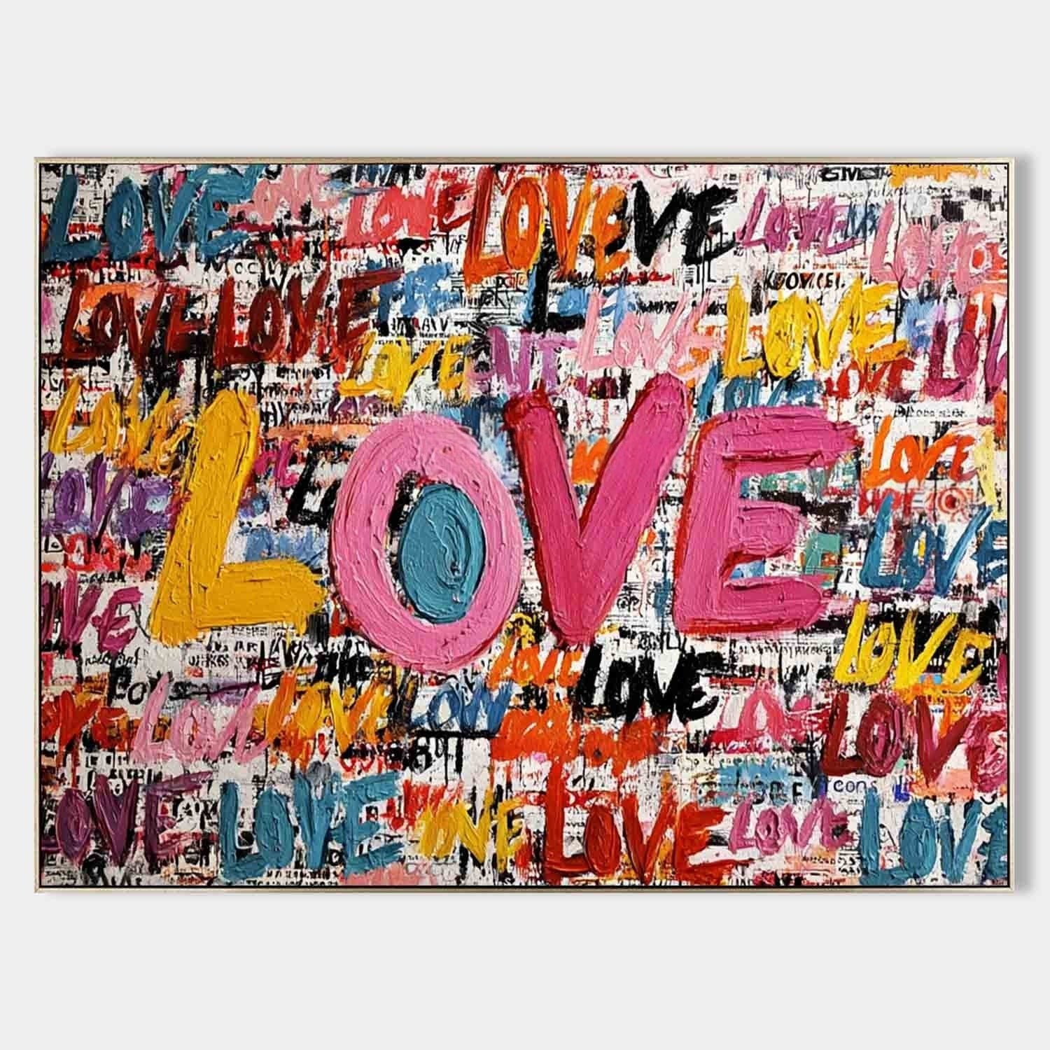 Graffiti Style Love Pop Art Impasto Painting