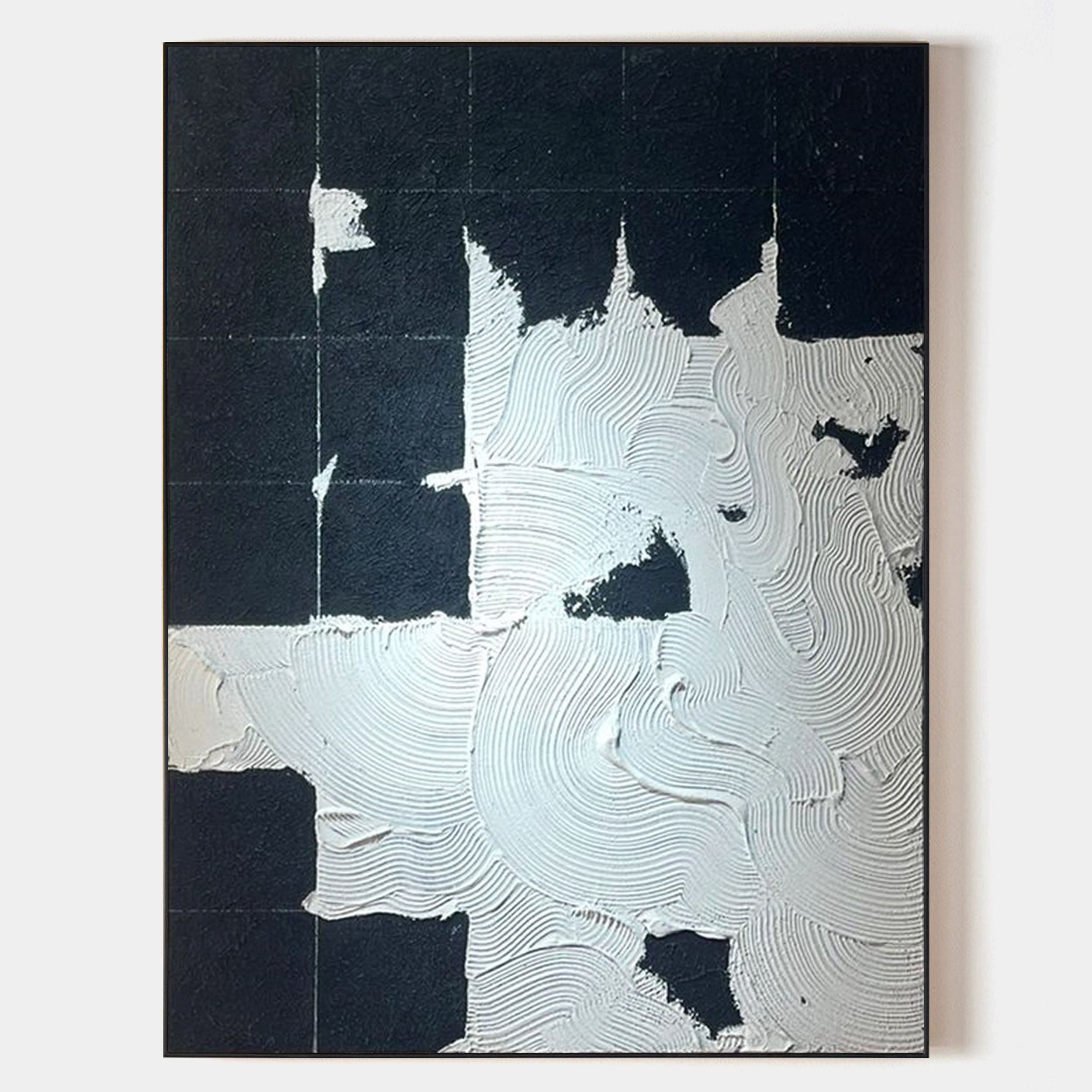 Black White Minimalist Painting