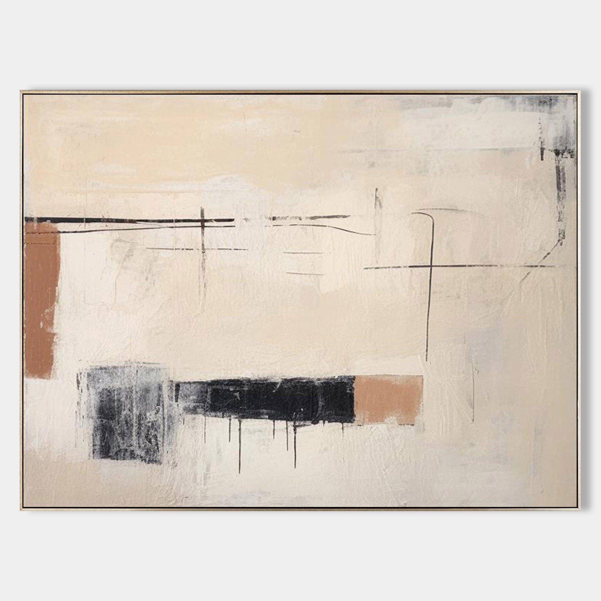 Textured Terracotta Abstract Oil Painting