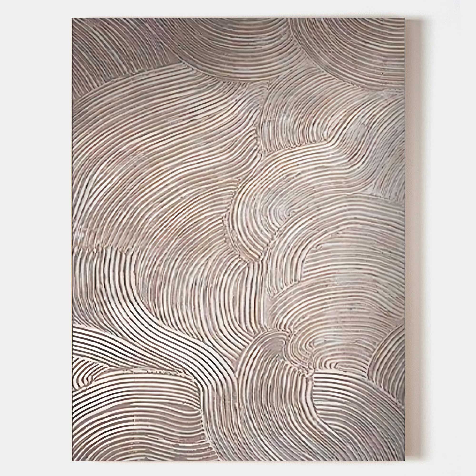 Wall Art Neutral Tone Swirl Line Abstract