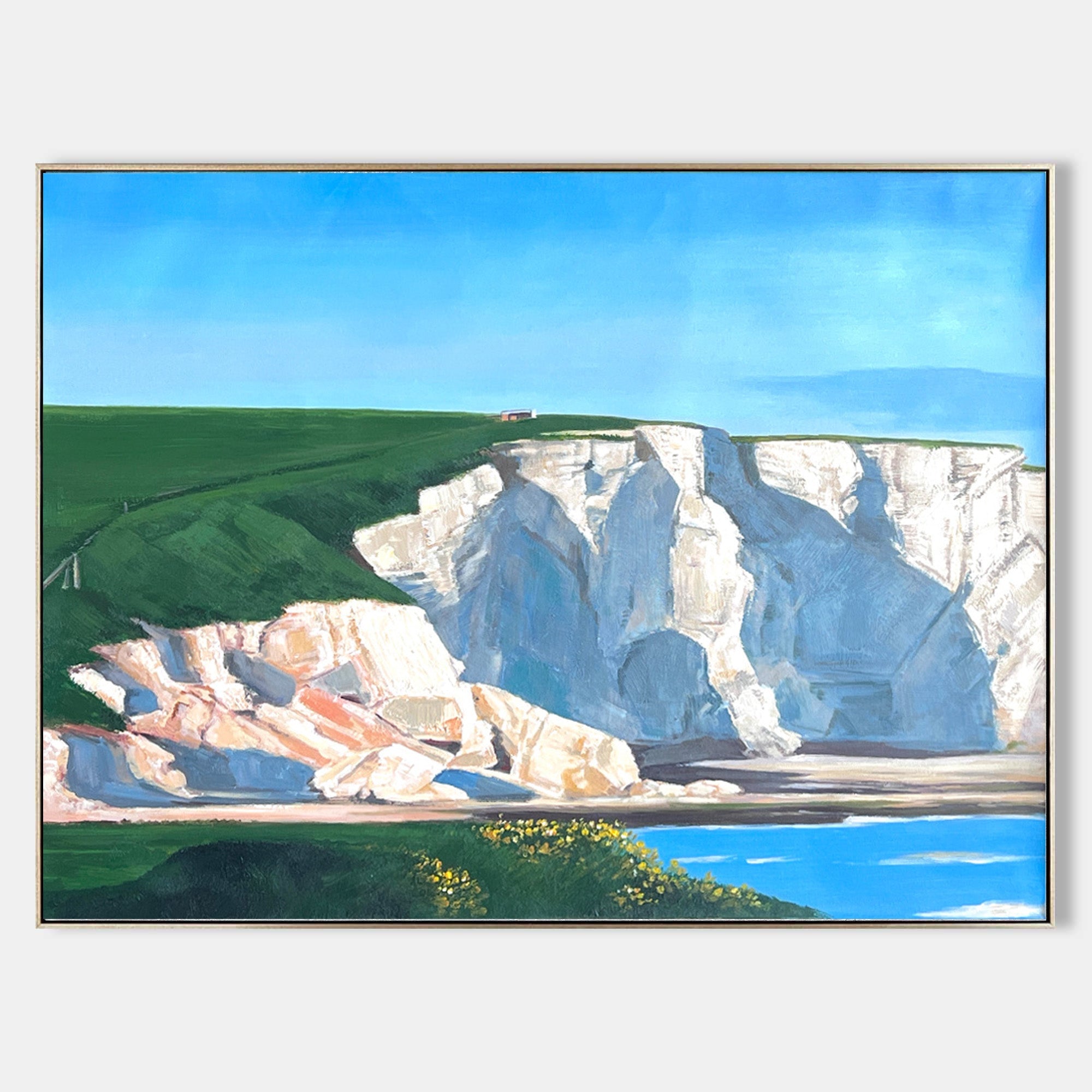 Coastal White Cliffs Landscape Canvas Wall Art