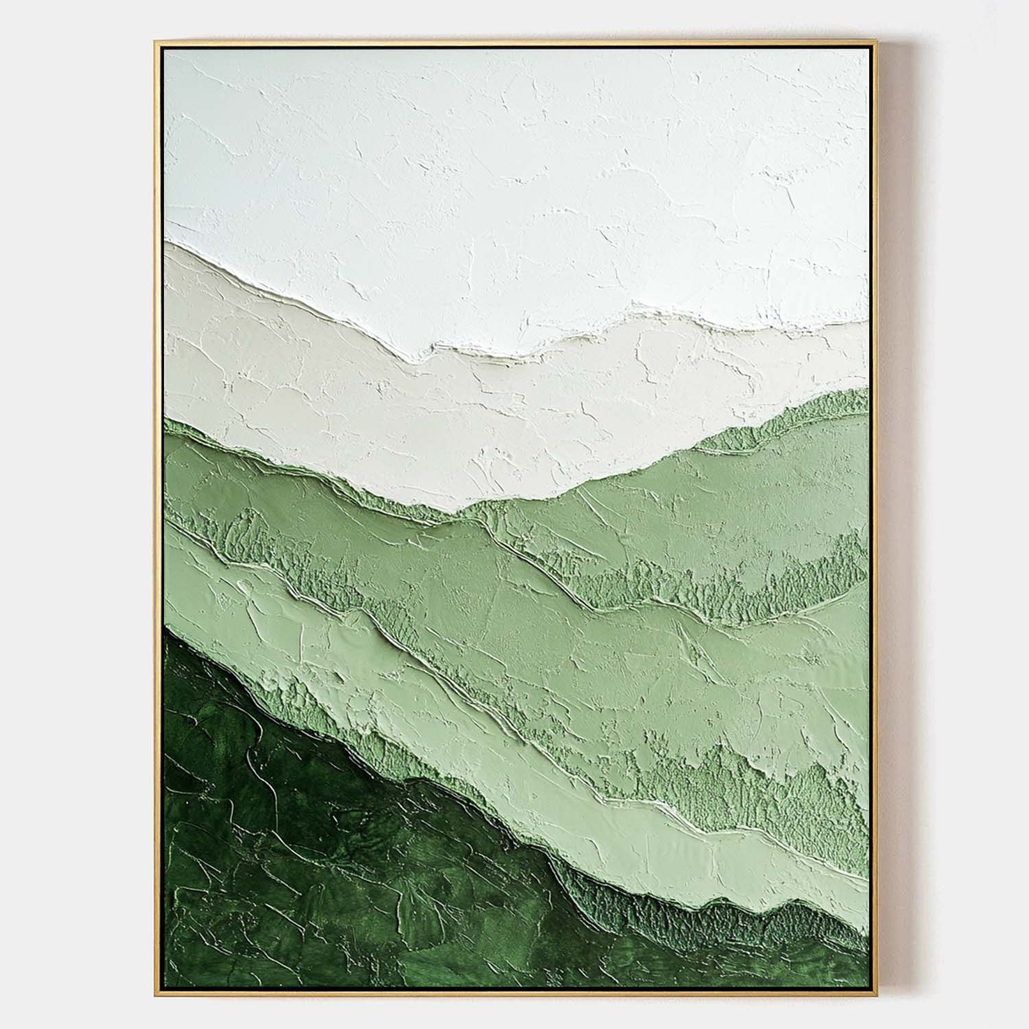 Verdant Ridge Minimalist Landscape Painting