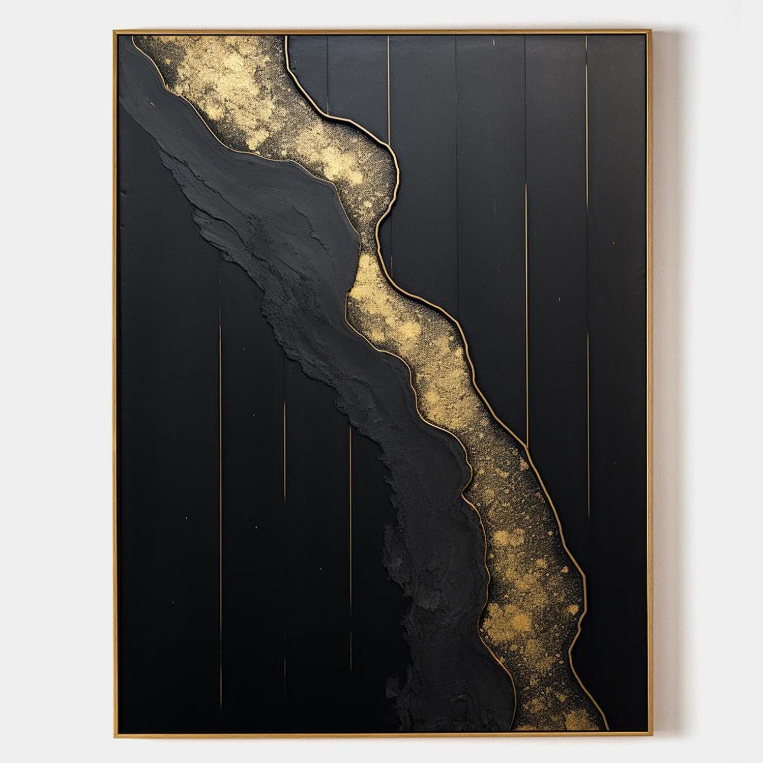 Golden Vein on Black Art Print