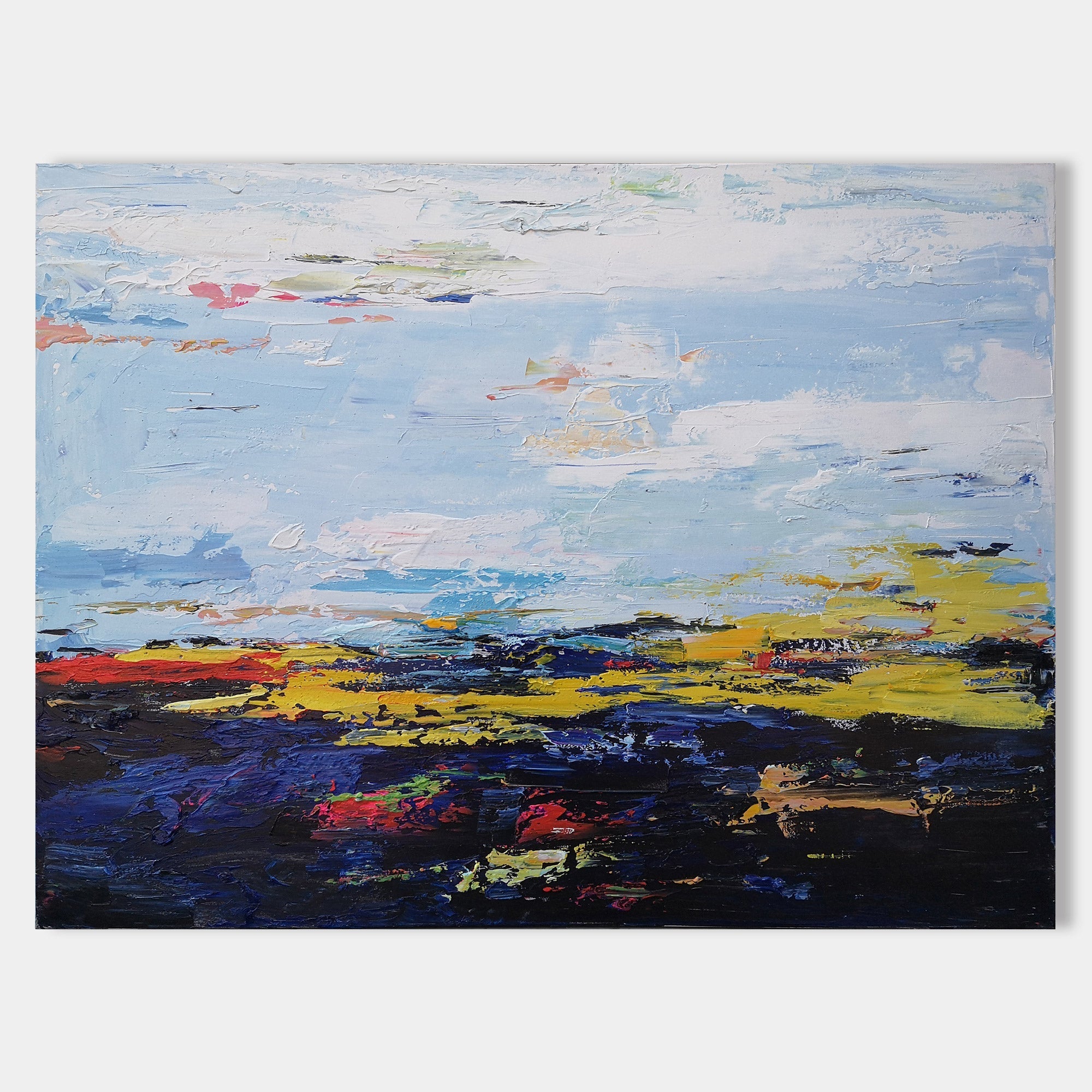 Blue Abstract Landscape Art 48'' X 36'' IS64 - Neutralighting