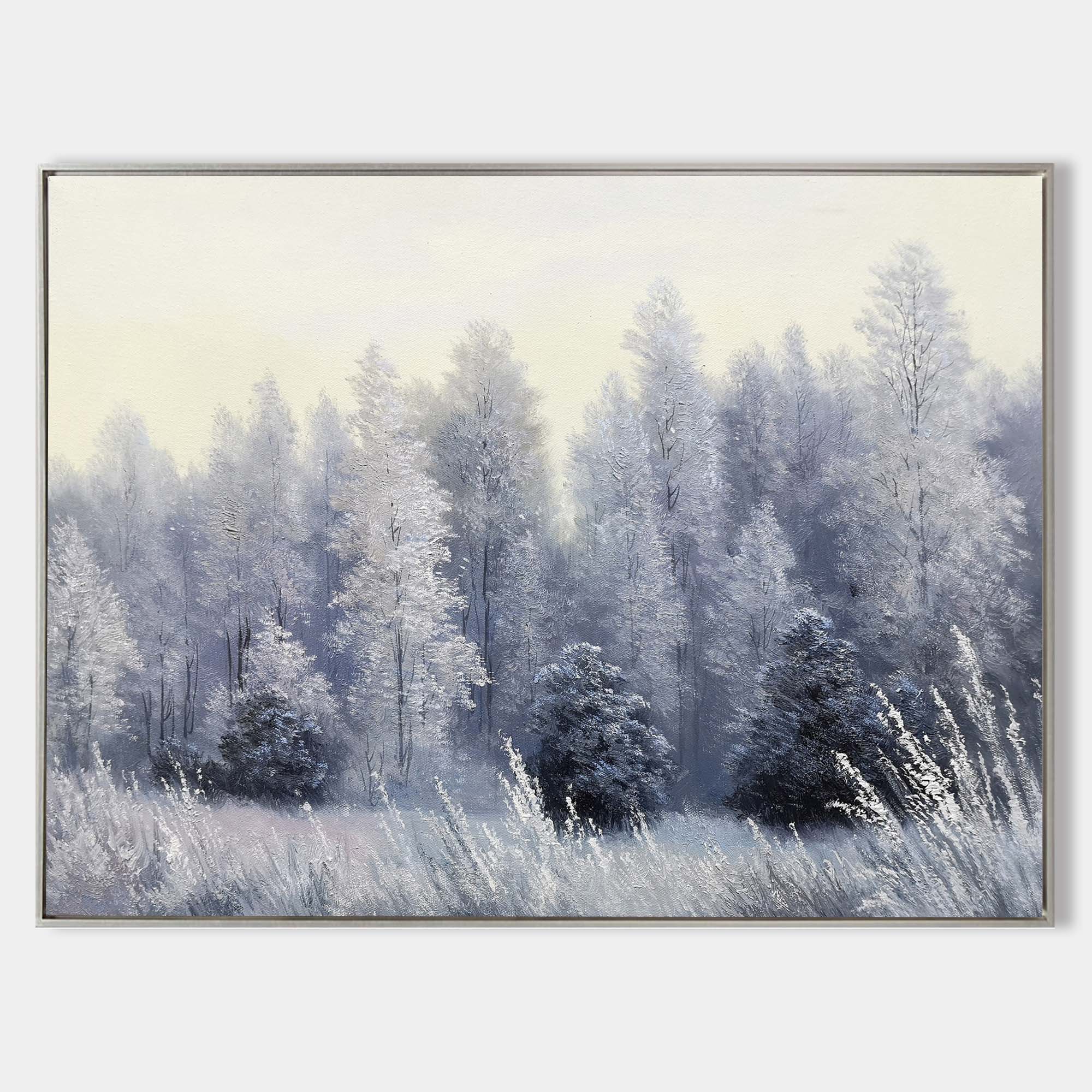 Misty Winter Forest Landscape Canvas Wall Art