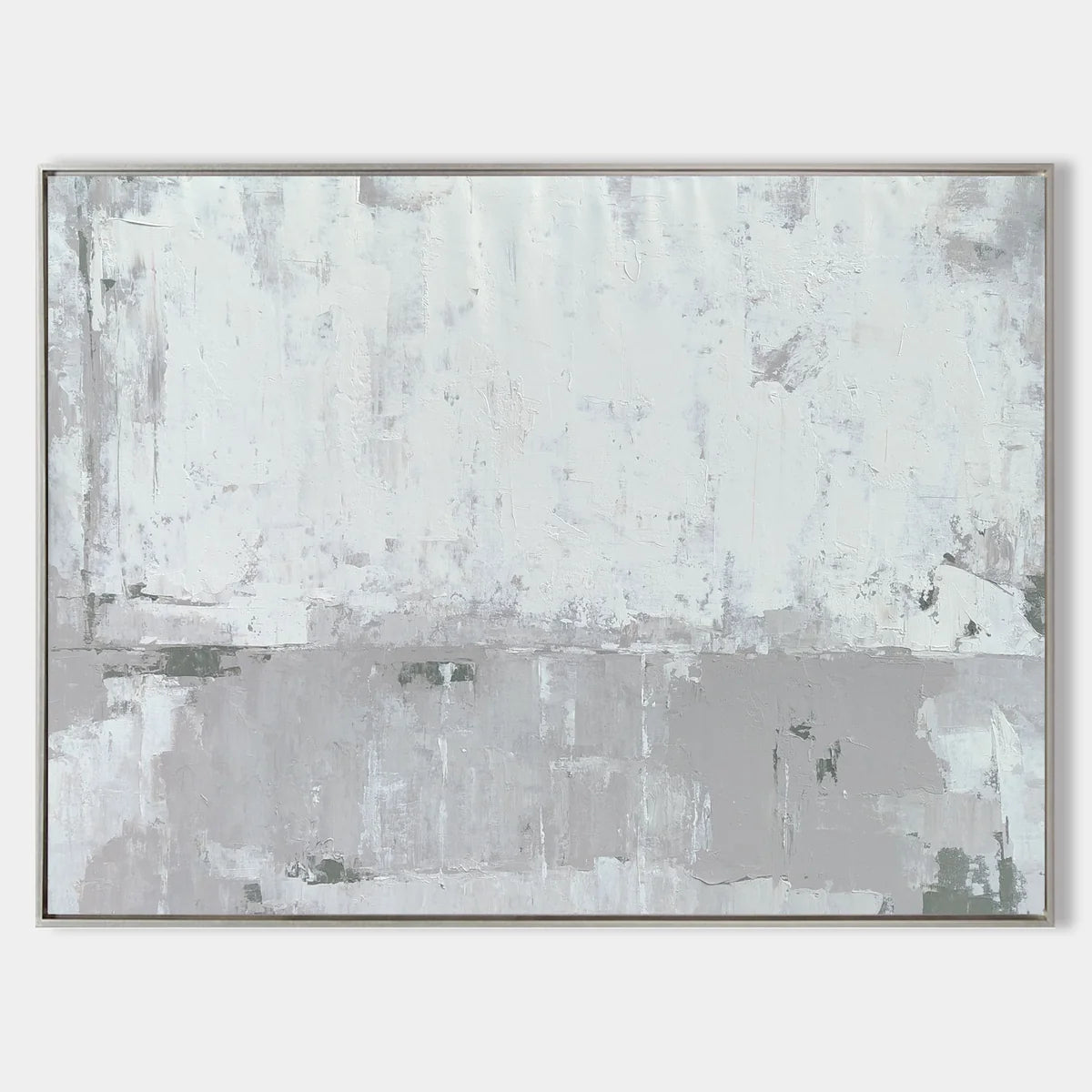 Minimalist Gray Block Painting Horizontal Modern