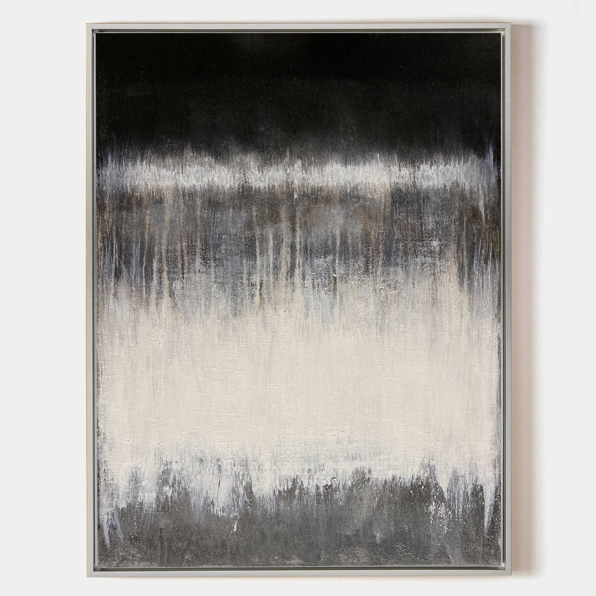 Black White Grey Abstract Painting
