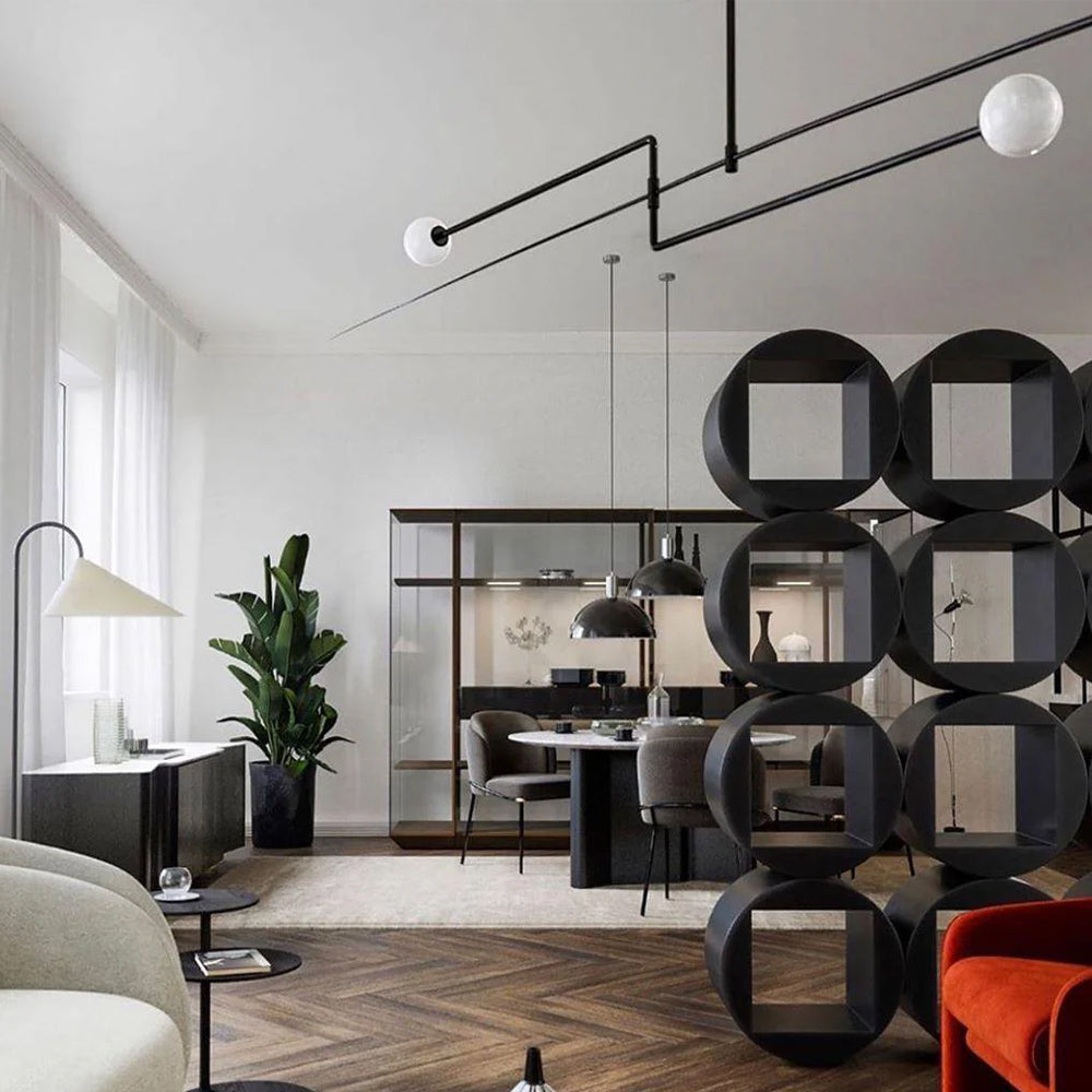 Arisha Minimalist Linear Mobile Pendant Light, Black - Neutralighting