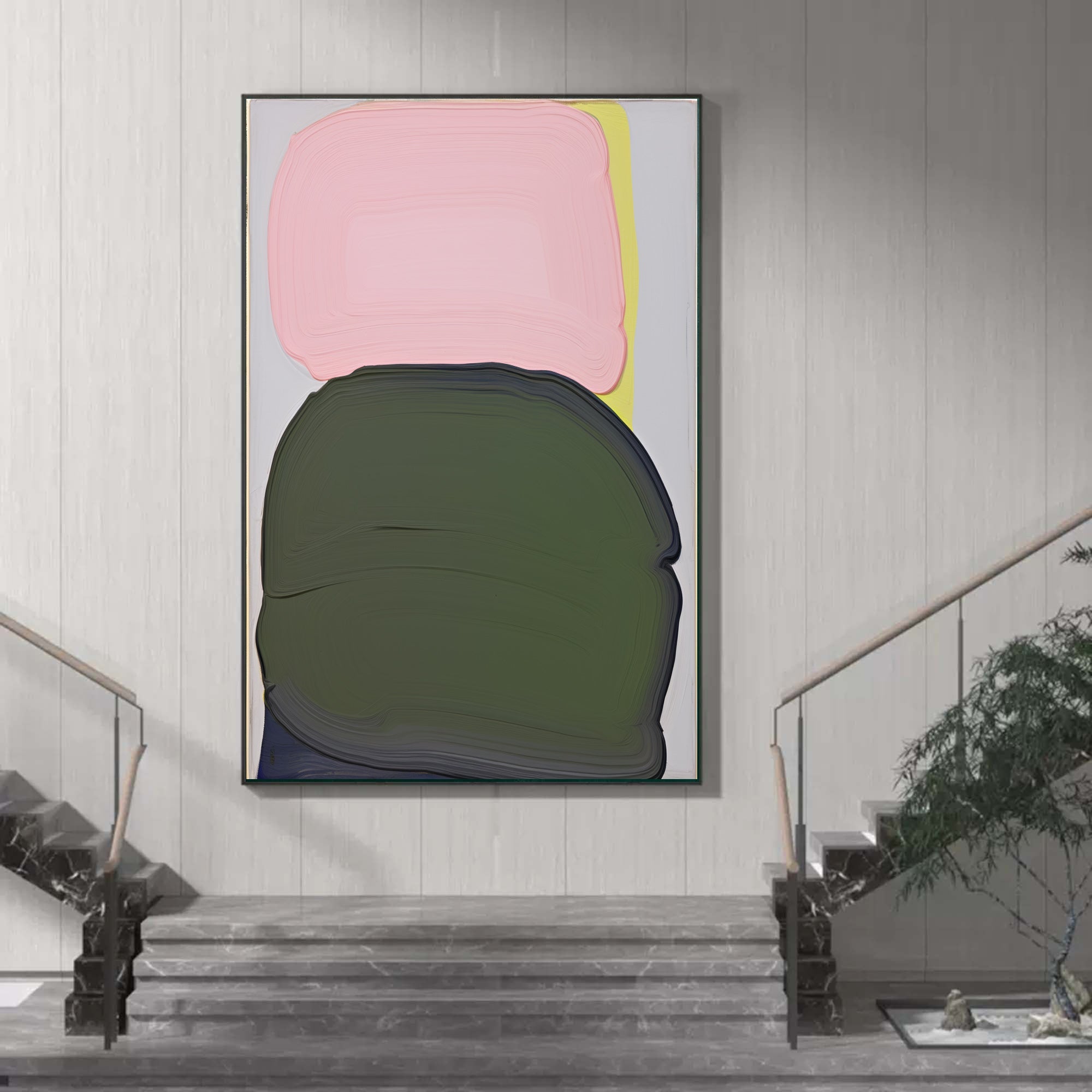 Wall Art Organic Color Abstract Silhouettes Soft Pink
