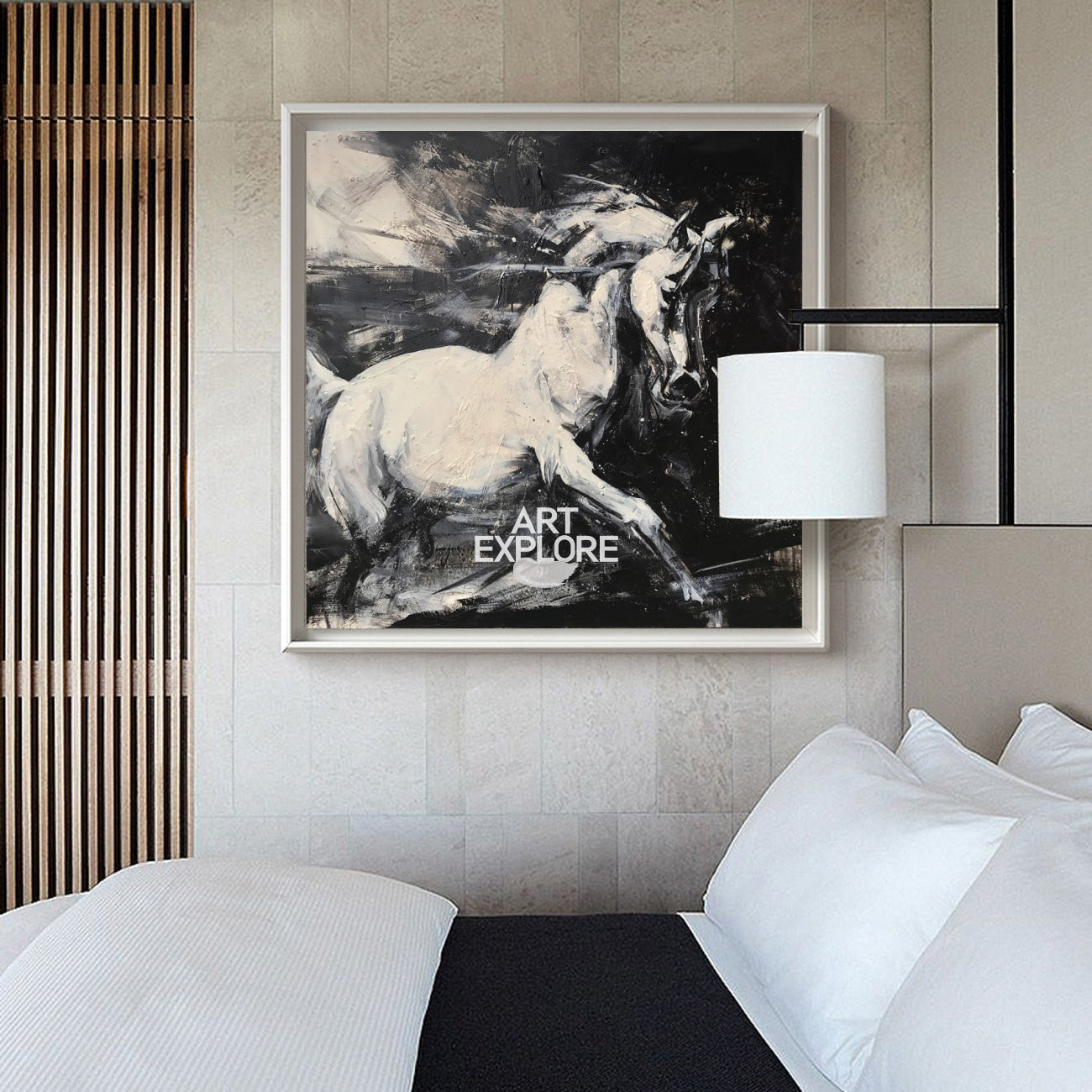 White Horse Abstract Portrait Painting