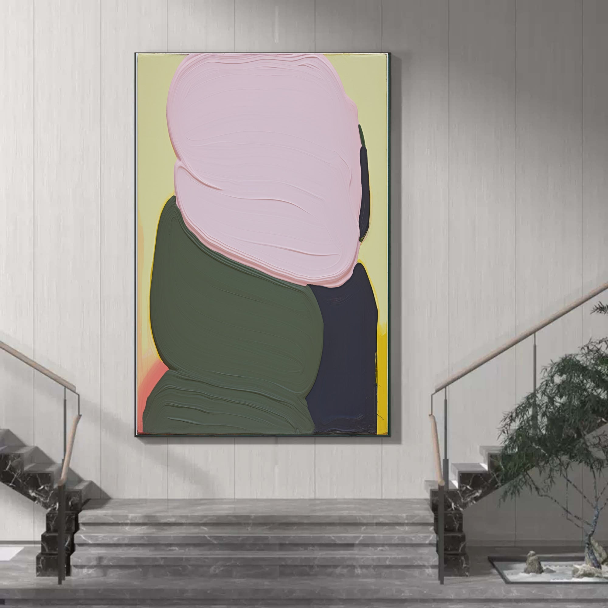 Wall Art Minimalist Composition Overlapping Green Scandinavian
