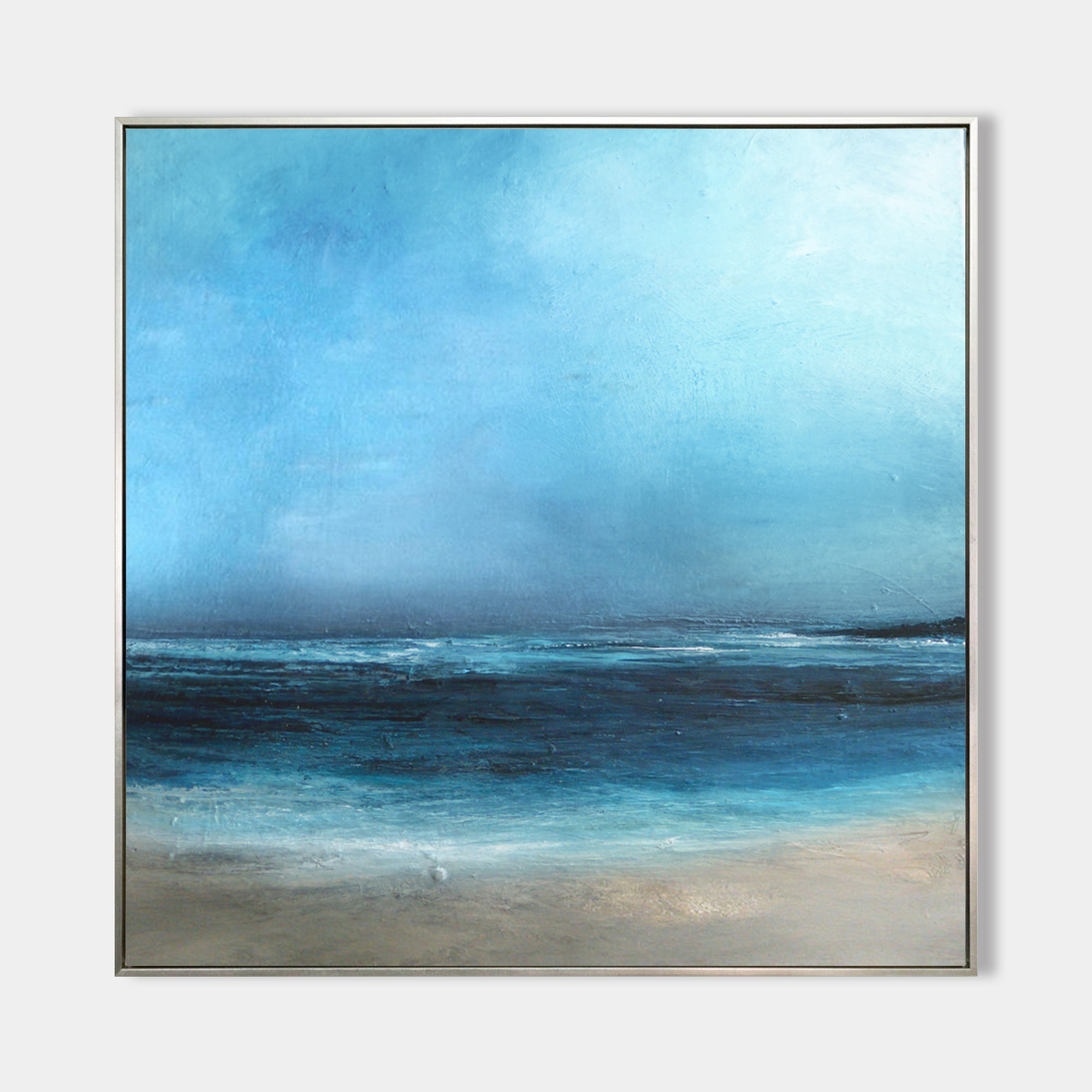 Large Original Sea Level Blue Oil Painting
