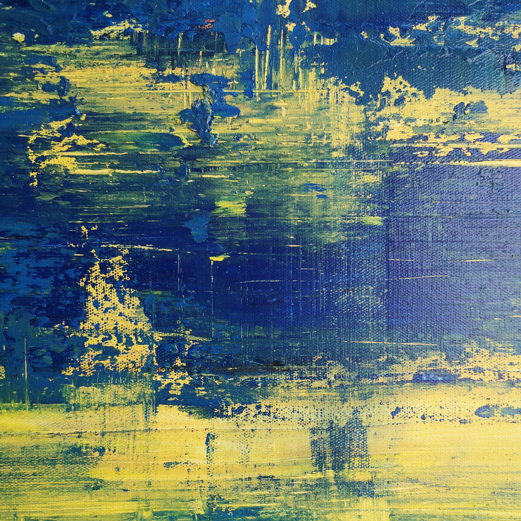Blue Yellow Abstract Art