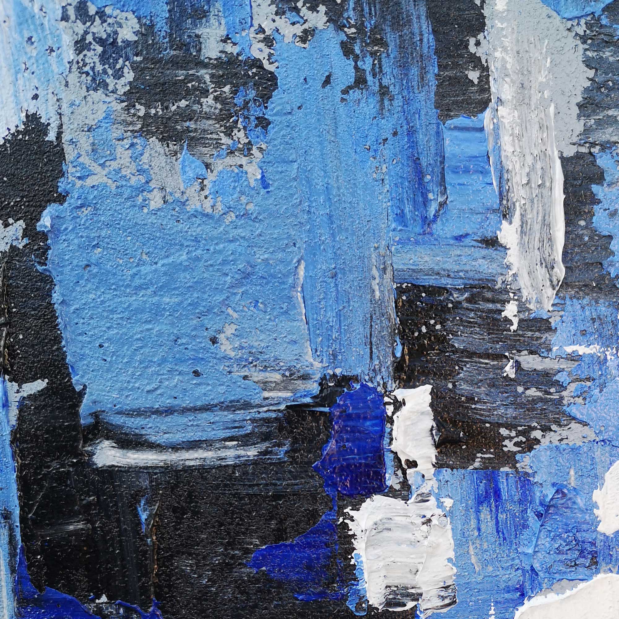 Blue White Abstract Geometric Painting