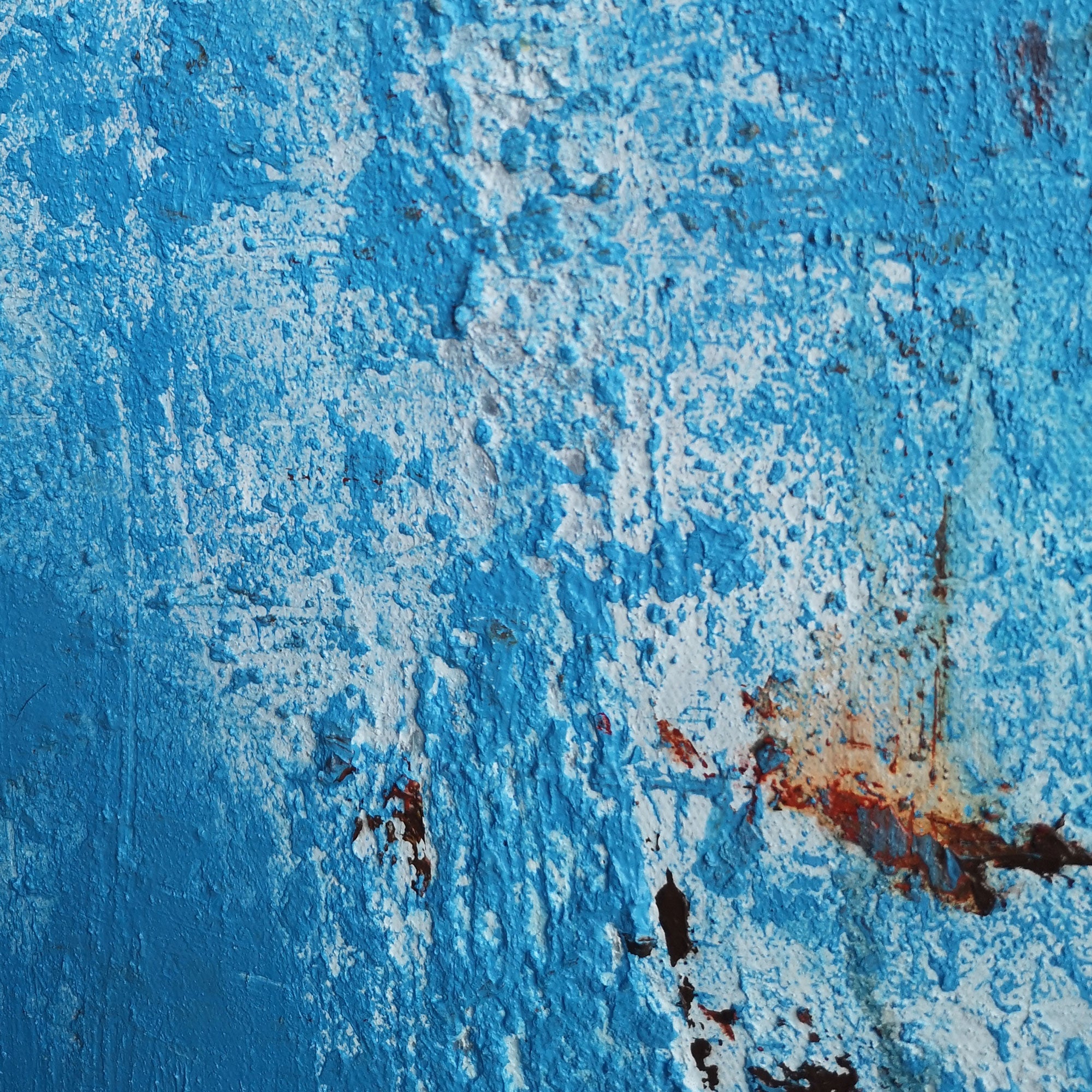 Blue Rust Textured Abstract Canvas Wall Art