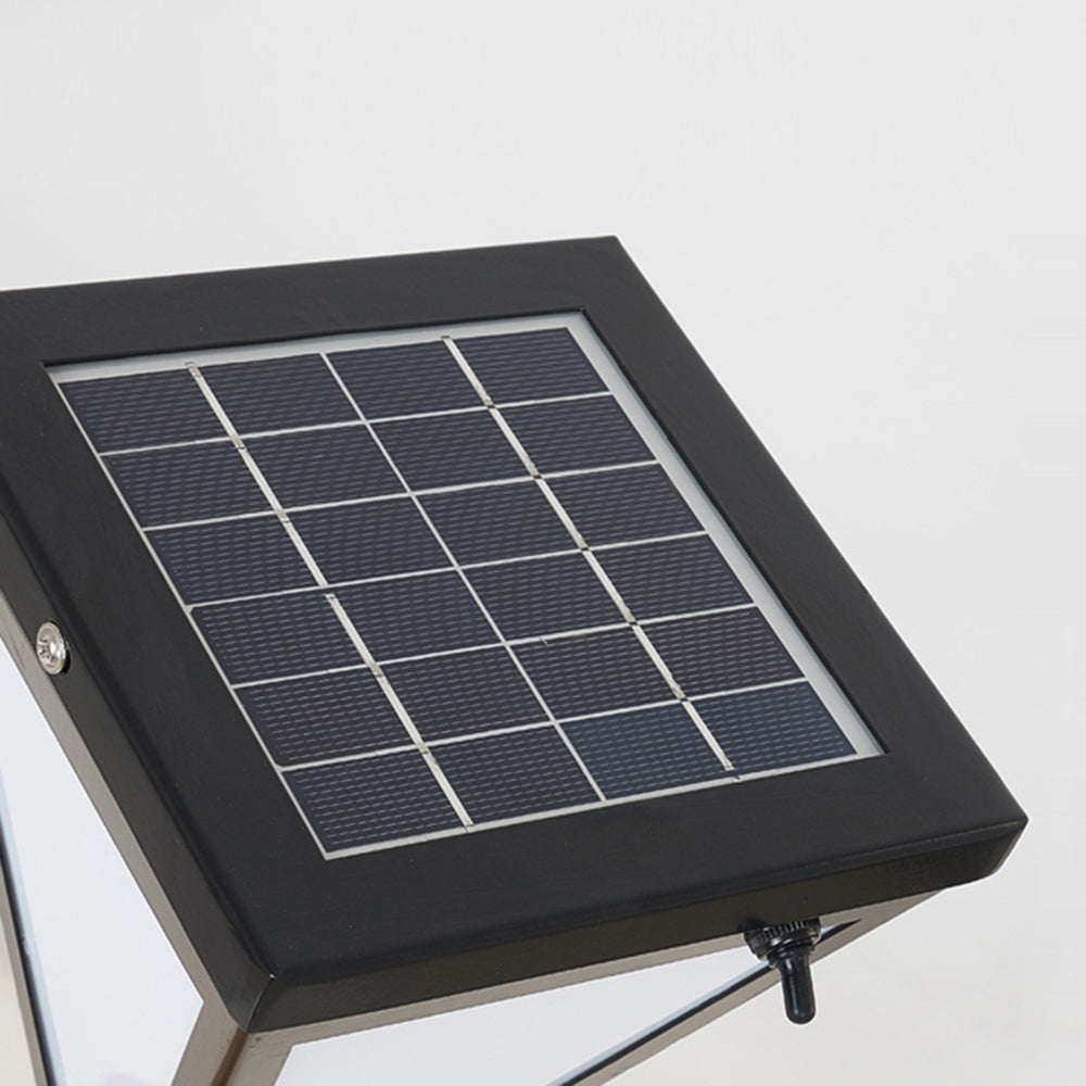 Ray Modern Metal Tapered Solar Outdoor Path Light, Black - Neutralighting