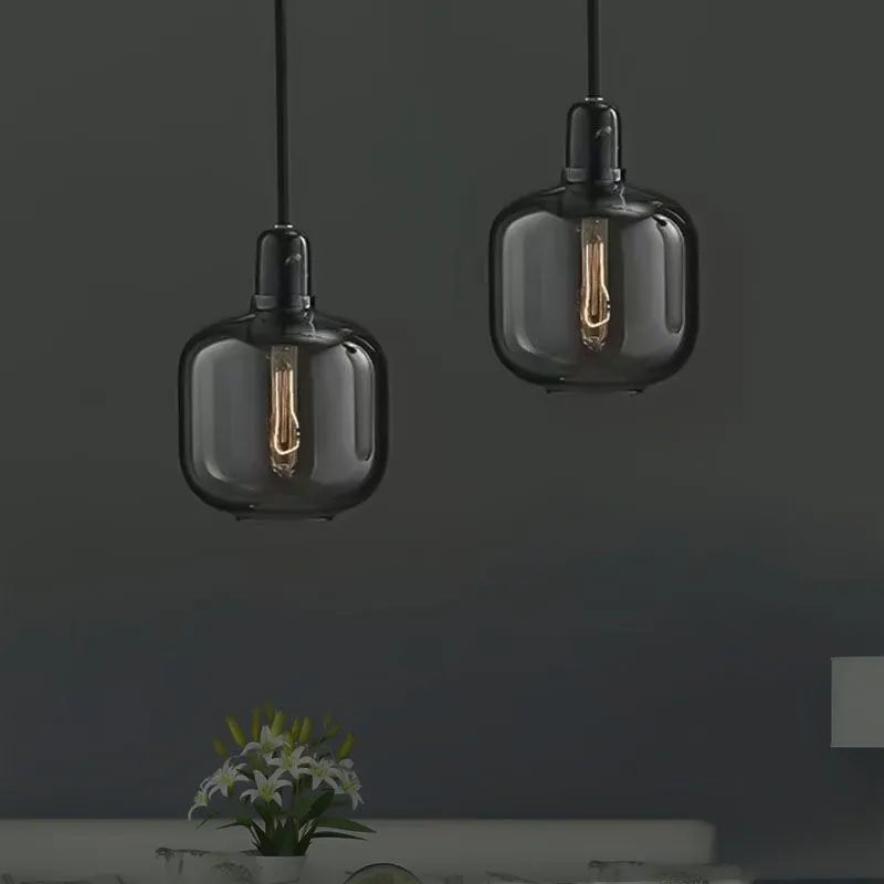 Valentina Designer Cylinder Pendant Light, Marble & Glass - Neutralighting