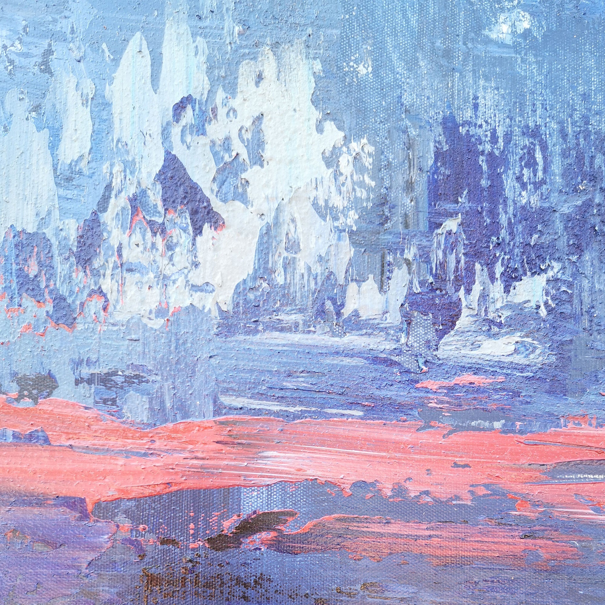 Blue Red Abstract Expressionist Painting