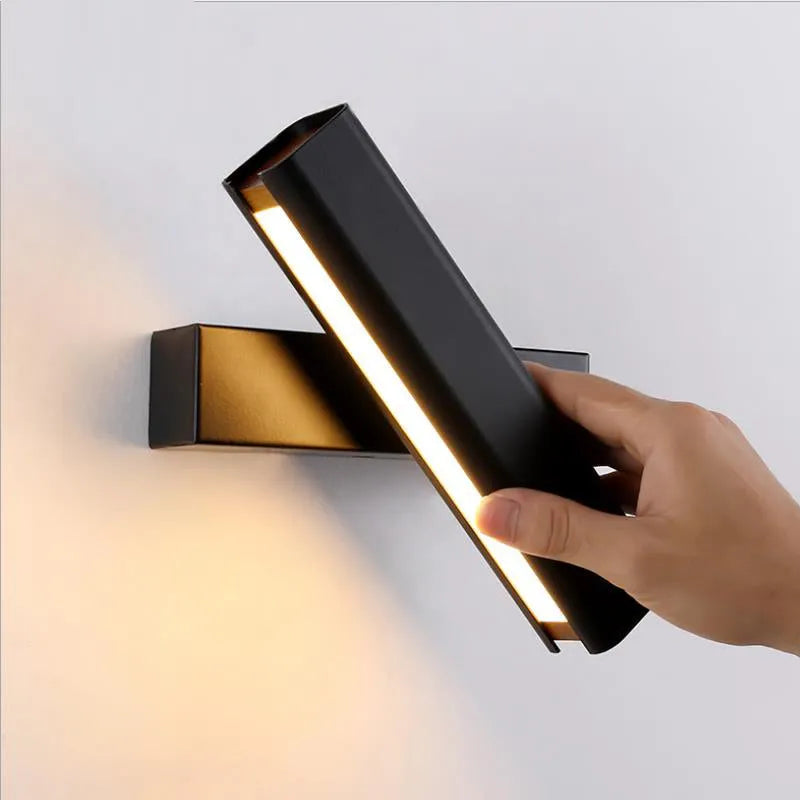 Orin Modern Rectangles Metal Rotatable Wall Lamp, Black/White - Neutralighting