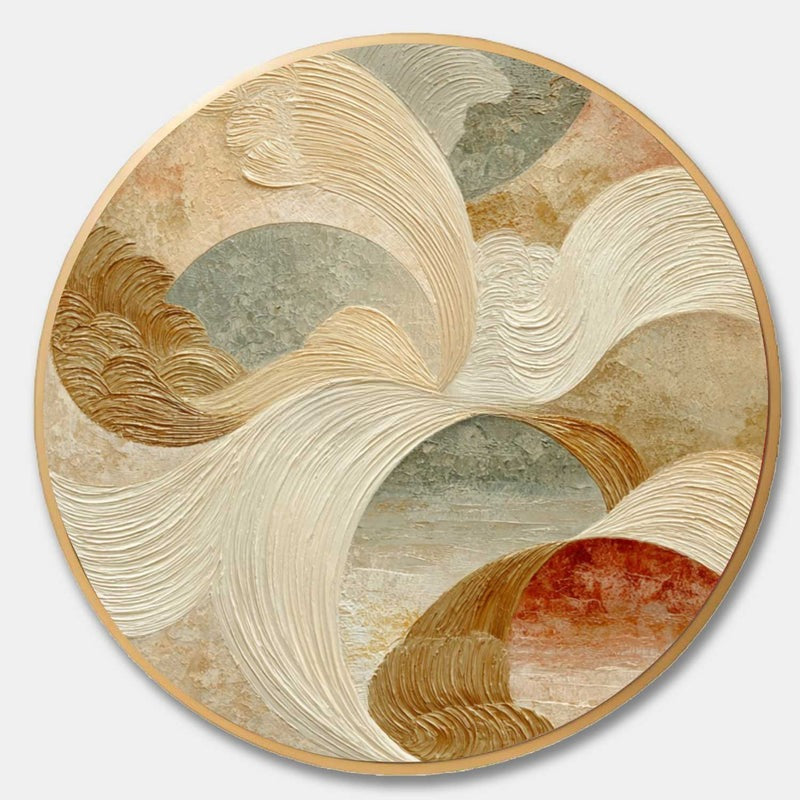 Wall Art Minimalist 3D Beige Textured