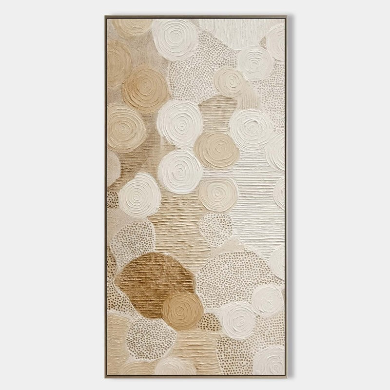 Beige White Organic Abstract Painting