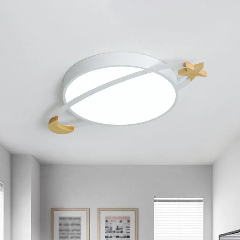 Arisha Modern Acrylic Round Flush Mount Ceiling Light, Grey/White/Green - Neutralighting